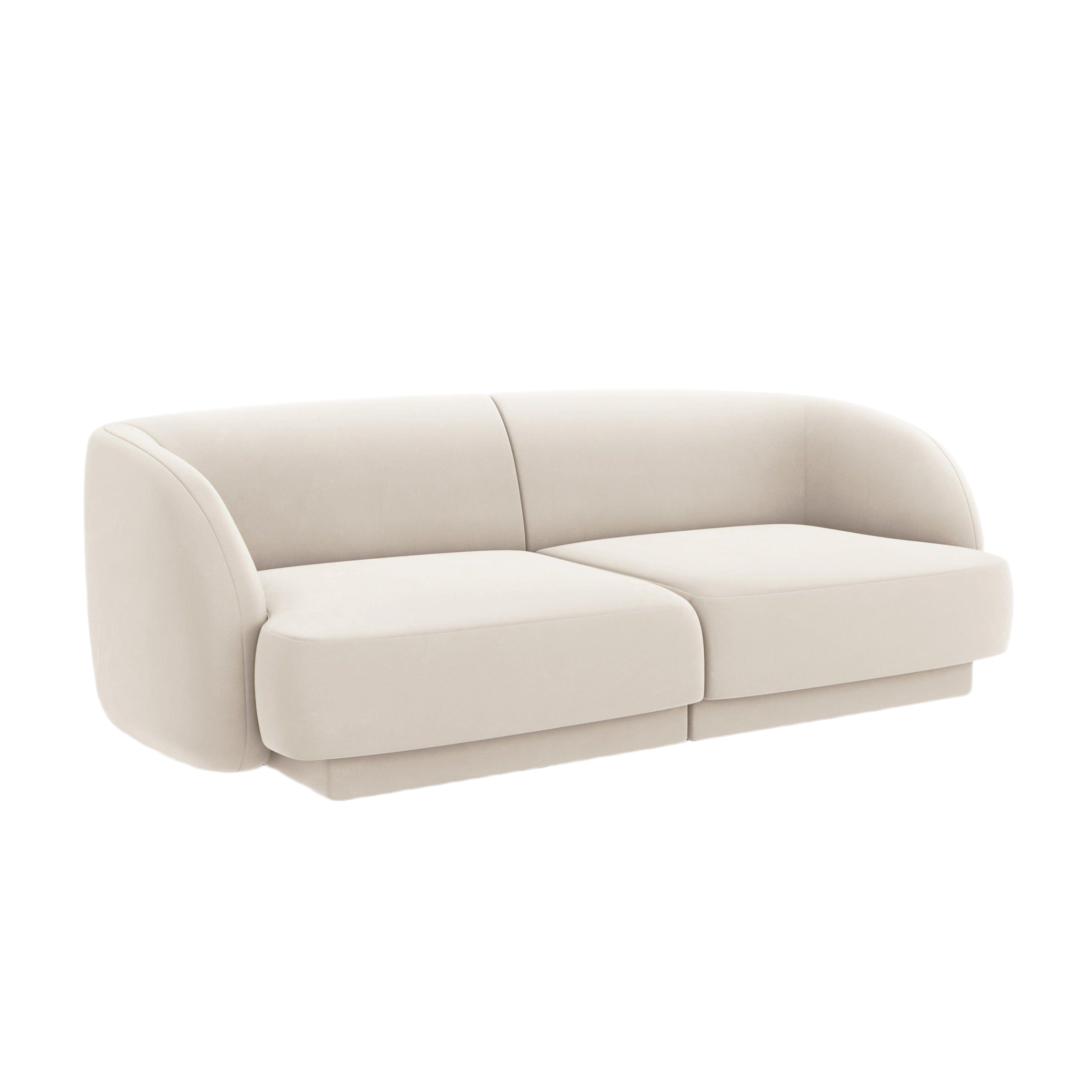 Sofa aksamitna 2-osobowa MILEY beżowy