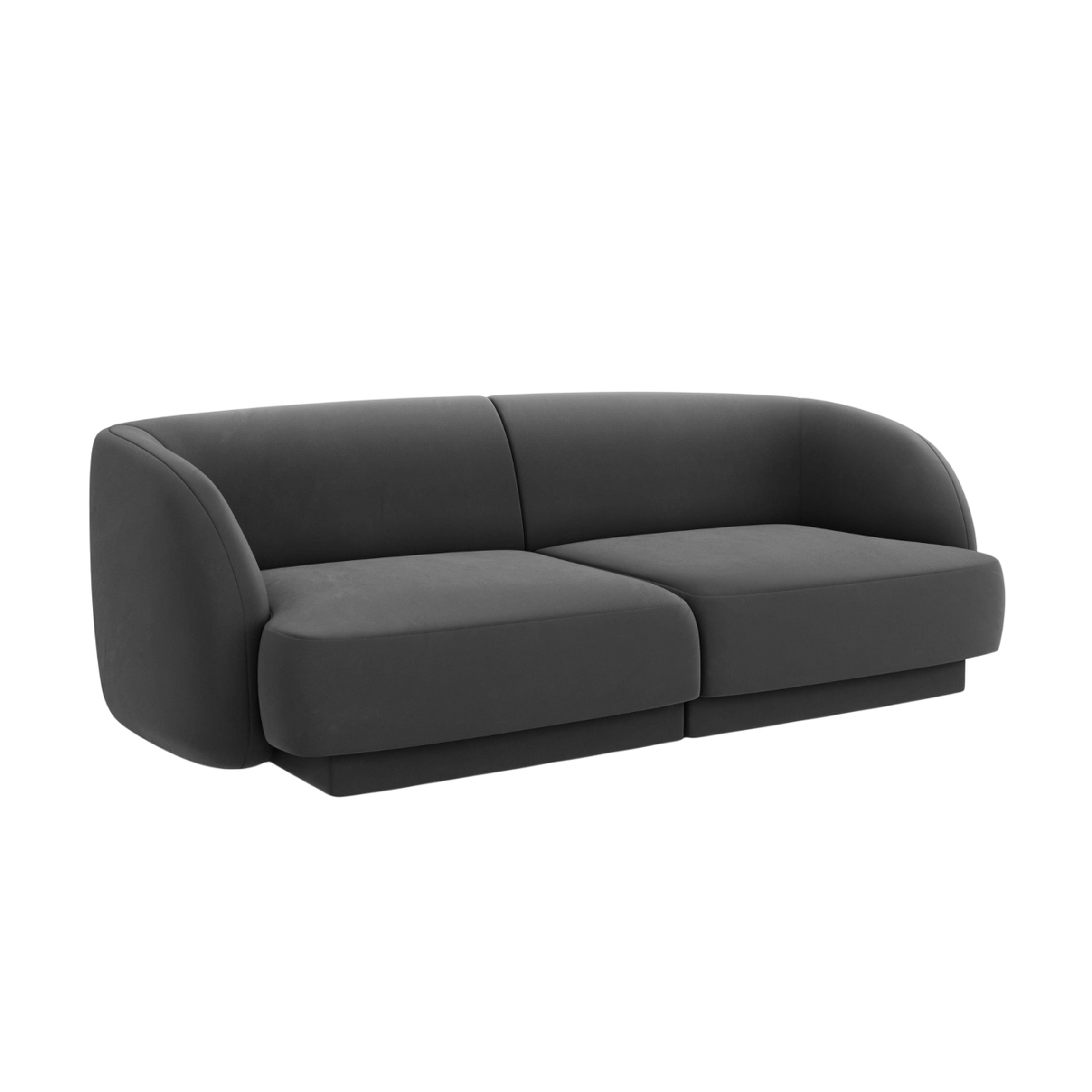Sofa aksamitna 2-osobowa MILEY ciemnoszary