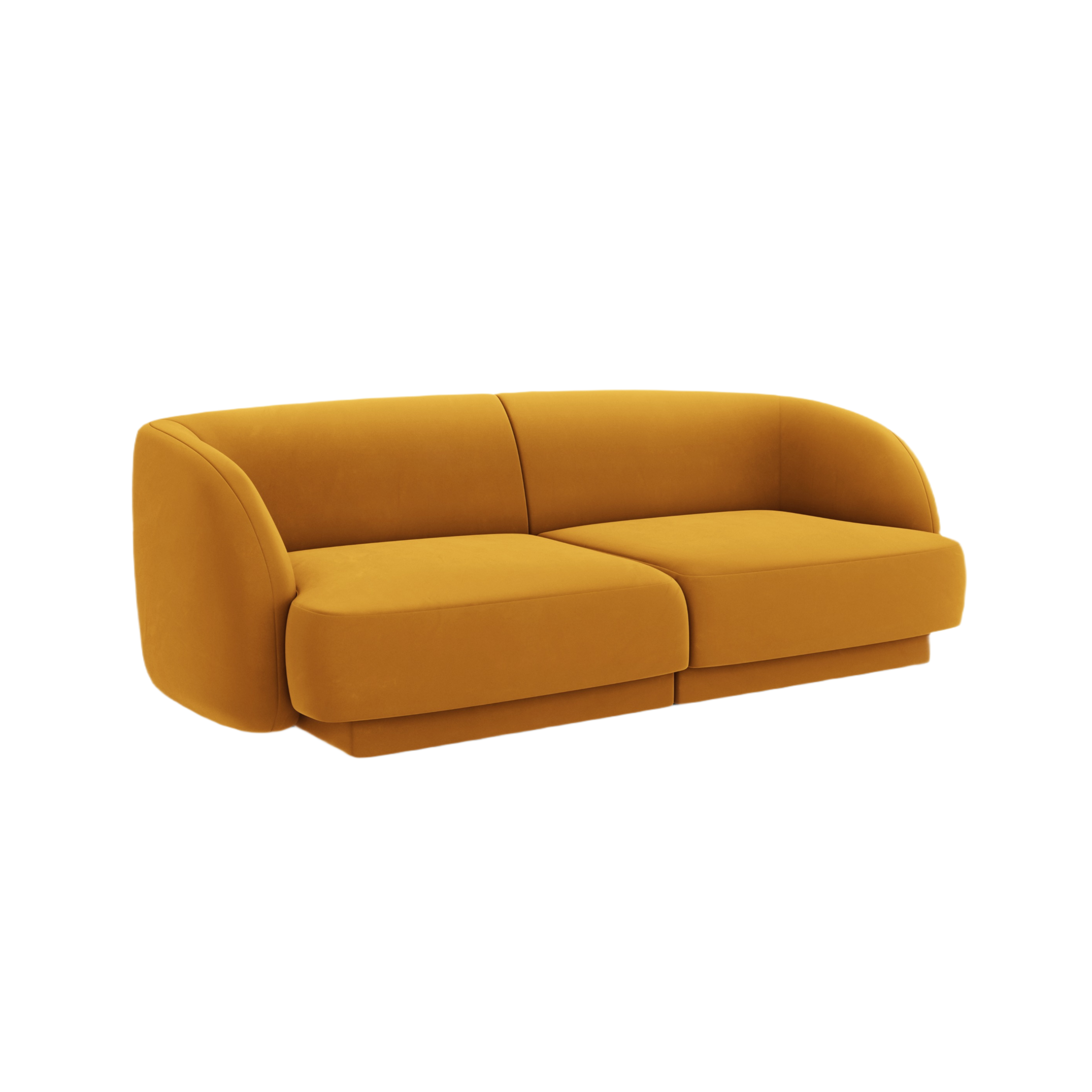 Velvet 2-Seater Sofa MILEY Yellow