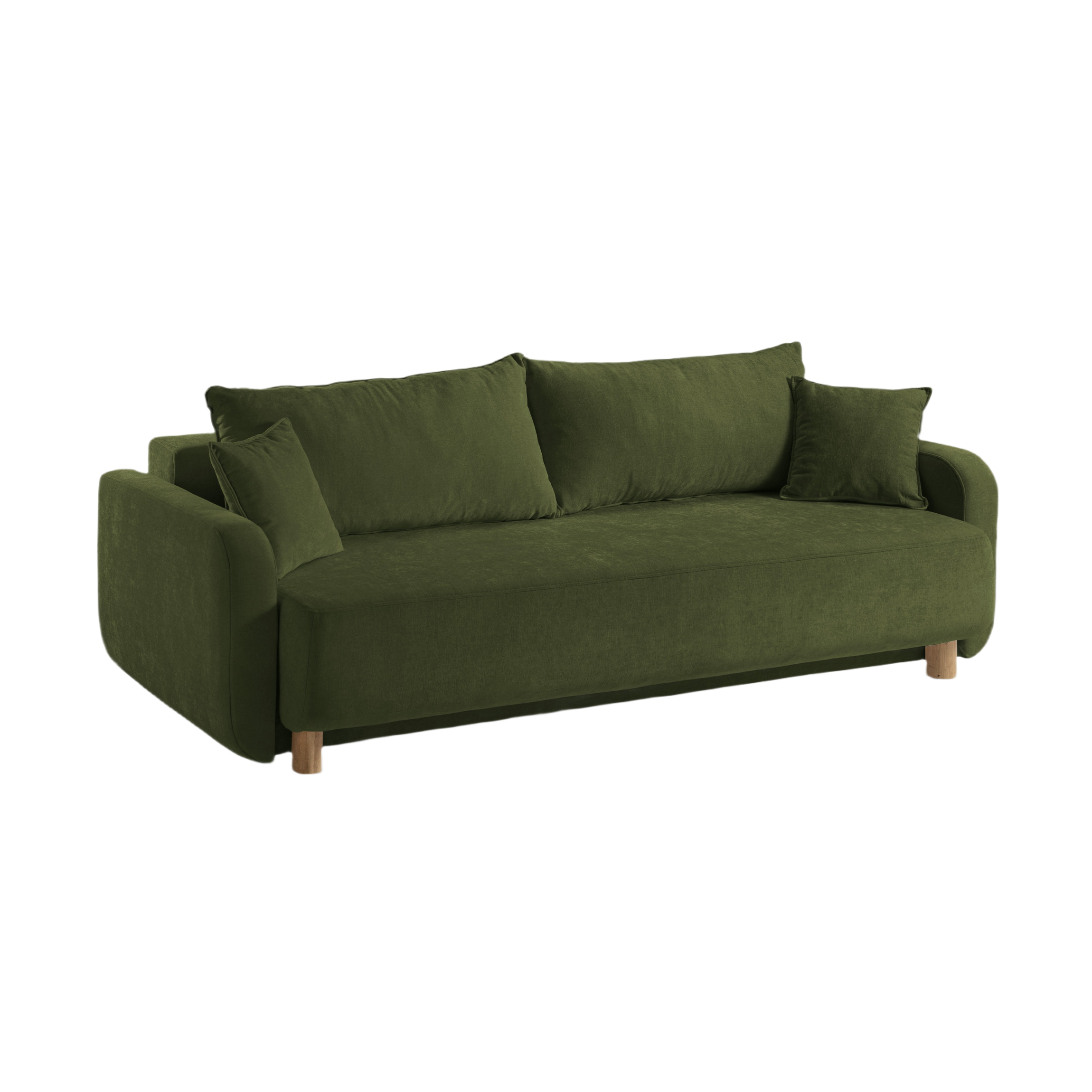 Sofa 3-osobowa z funkcją spania ELEN zielony szenil