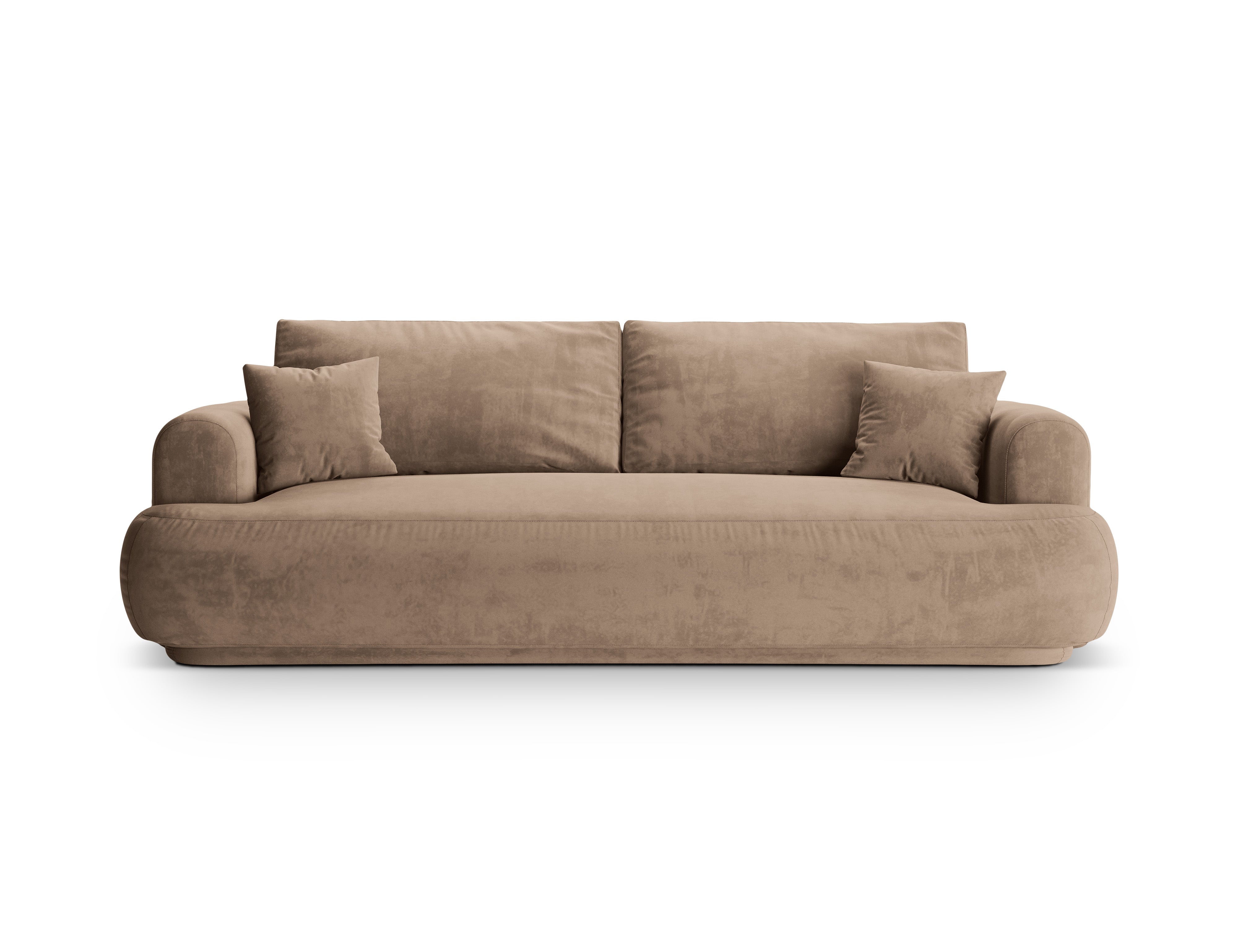Sofa aksamitna z funkcją spania ELLA ciemnobeżowy
