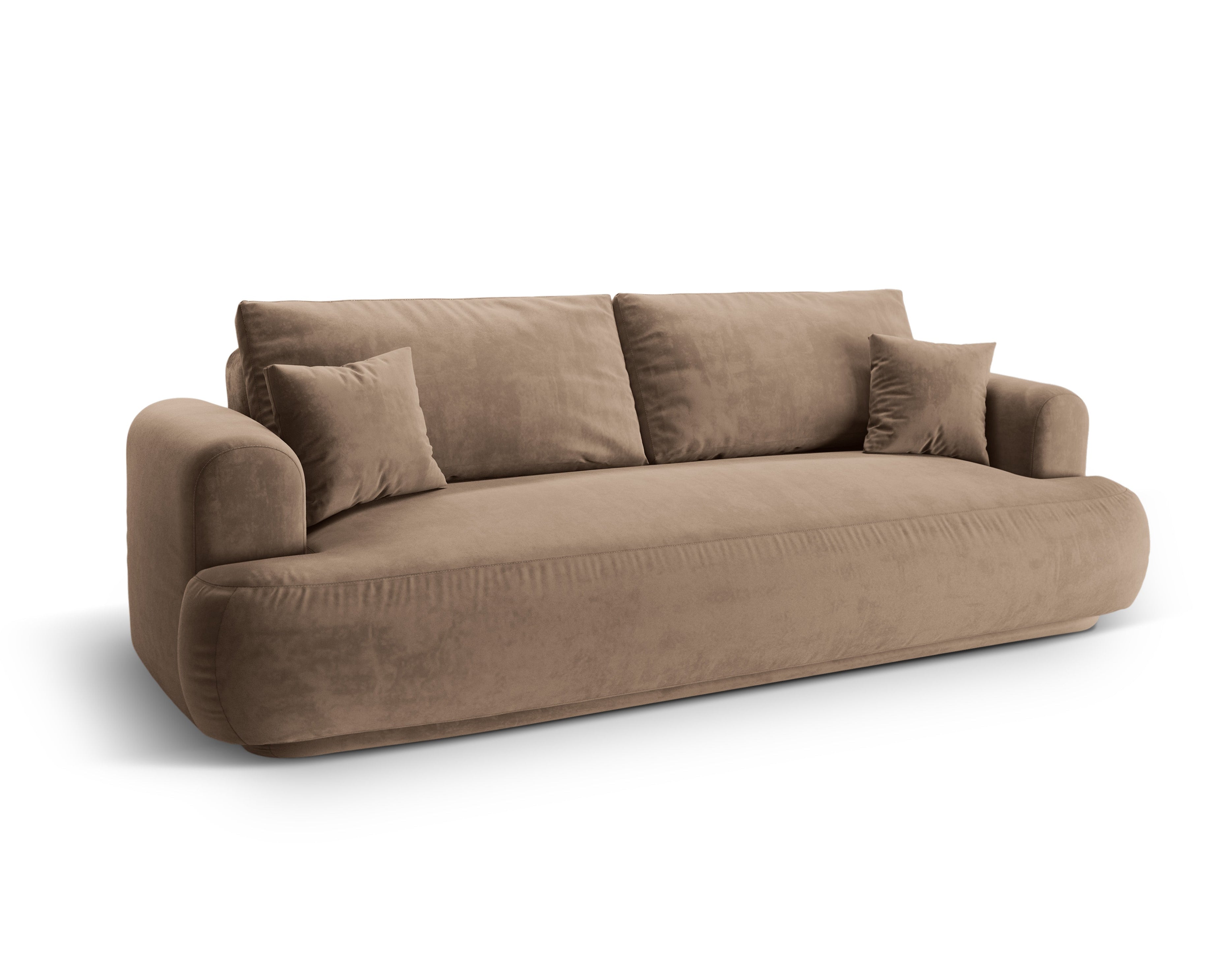Sofa aksamitna z funkcją spania ELLA ciemnobeżowy