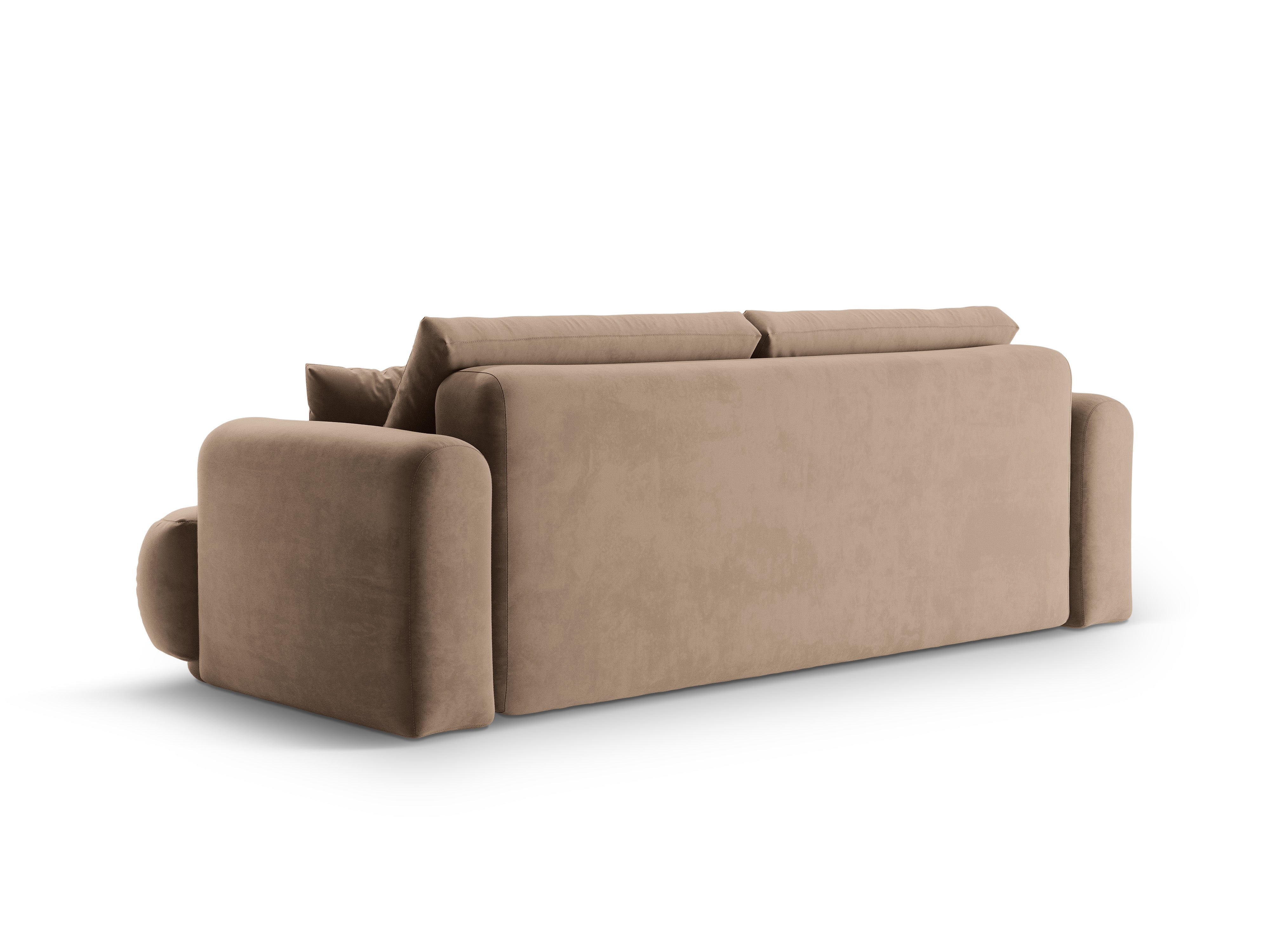 Sofa aksamitna z funkcją spania ELLA ciemnobeżowy