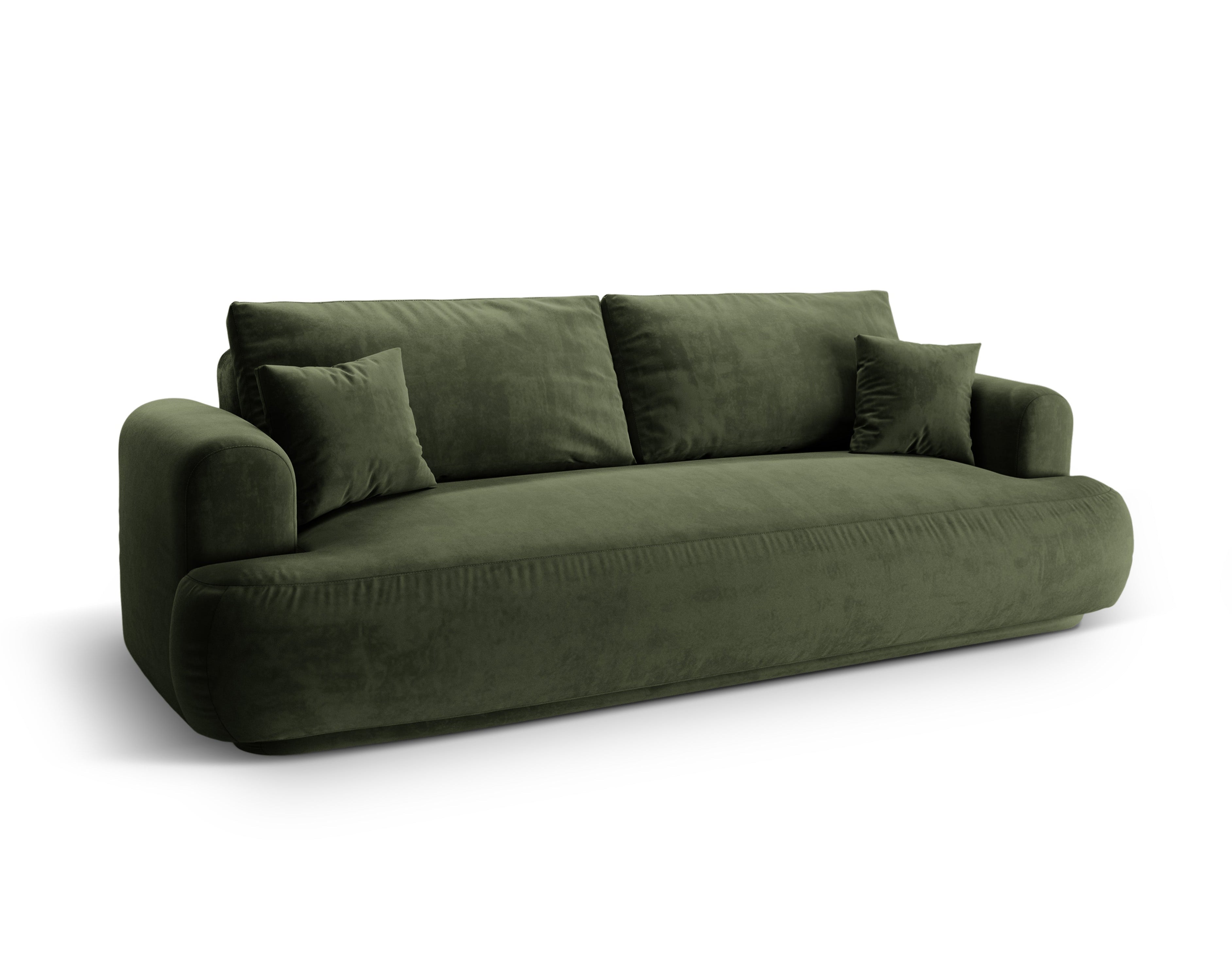 Sofa aksamitna z funkcją spania ELLA zielony