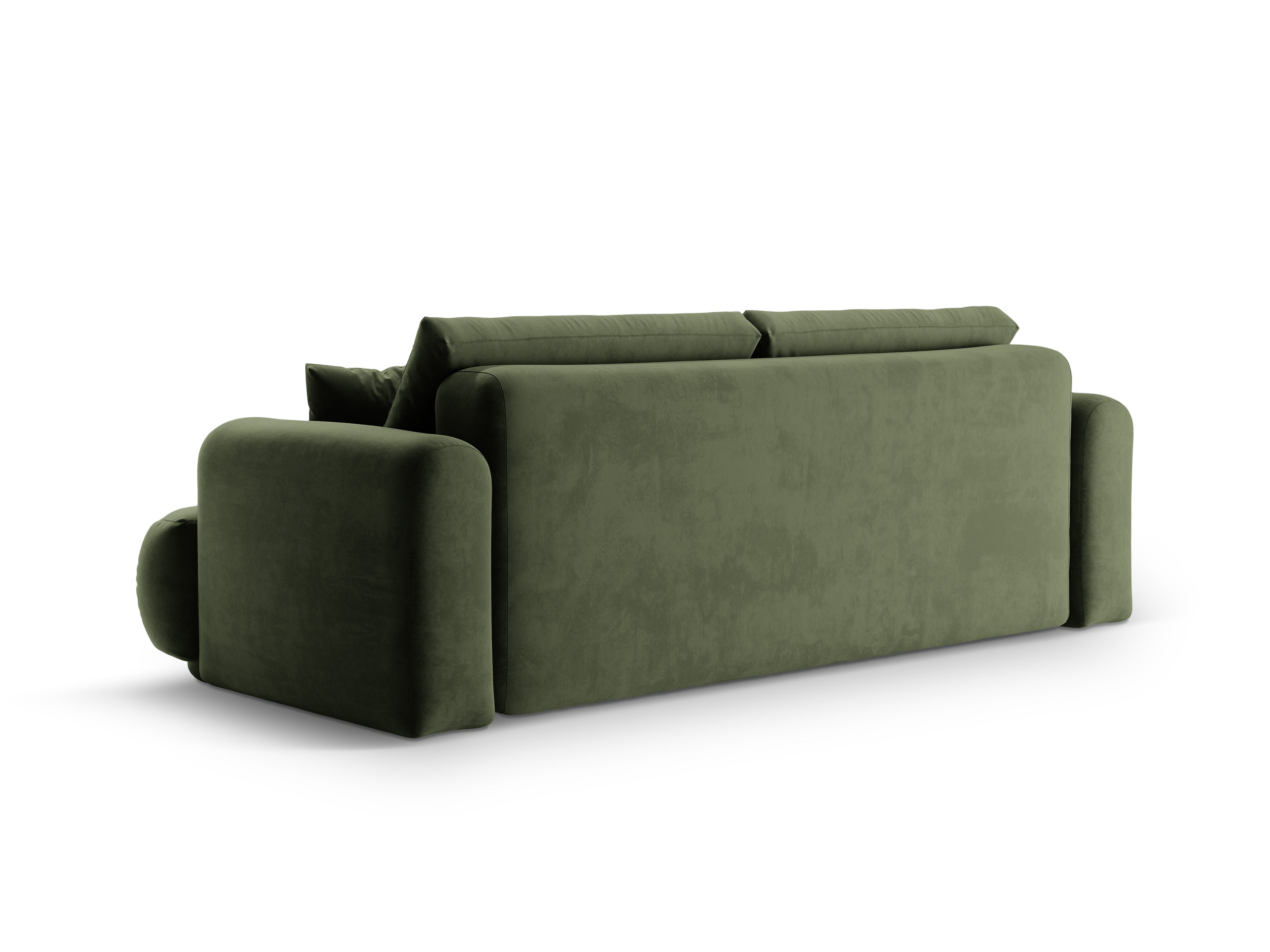 Sofa aksamitna z funkcją spania ELLA zielony