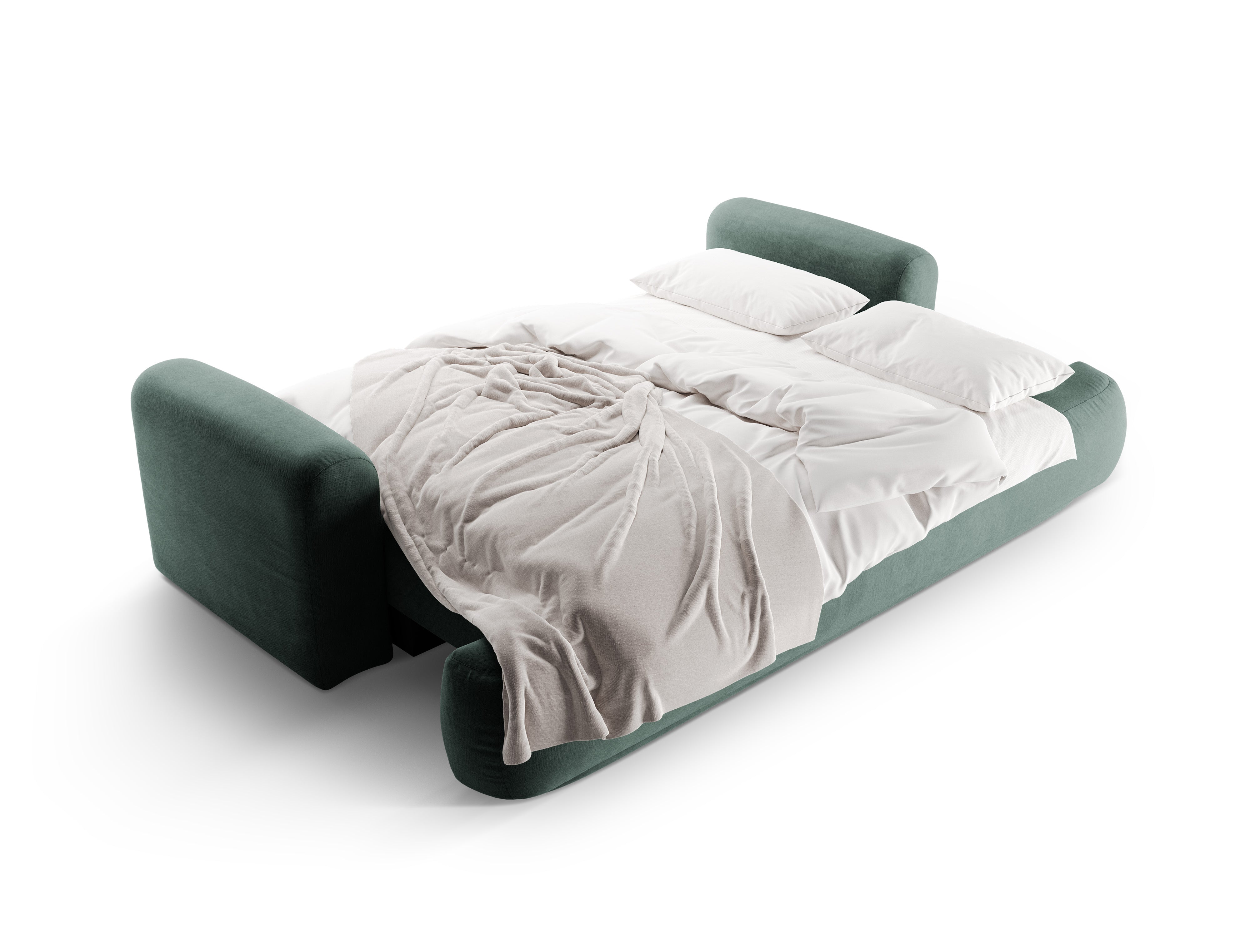 Sofa aksamitna z funkcją spania ELLA petrol
