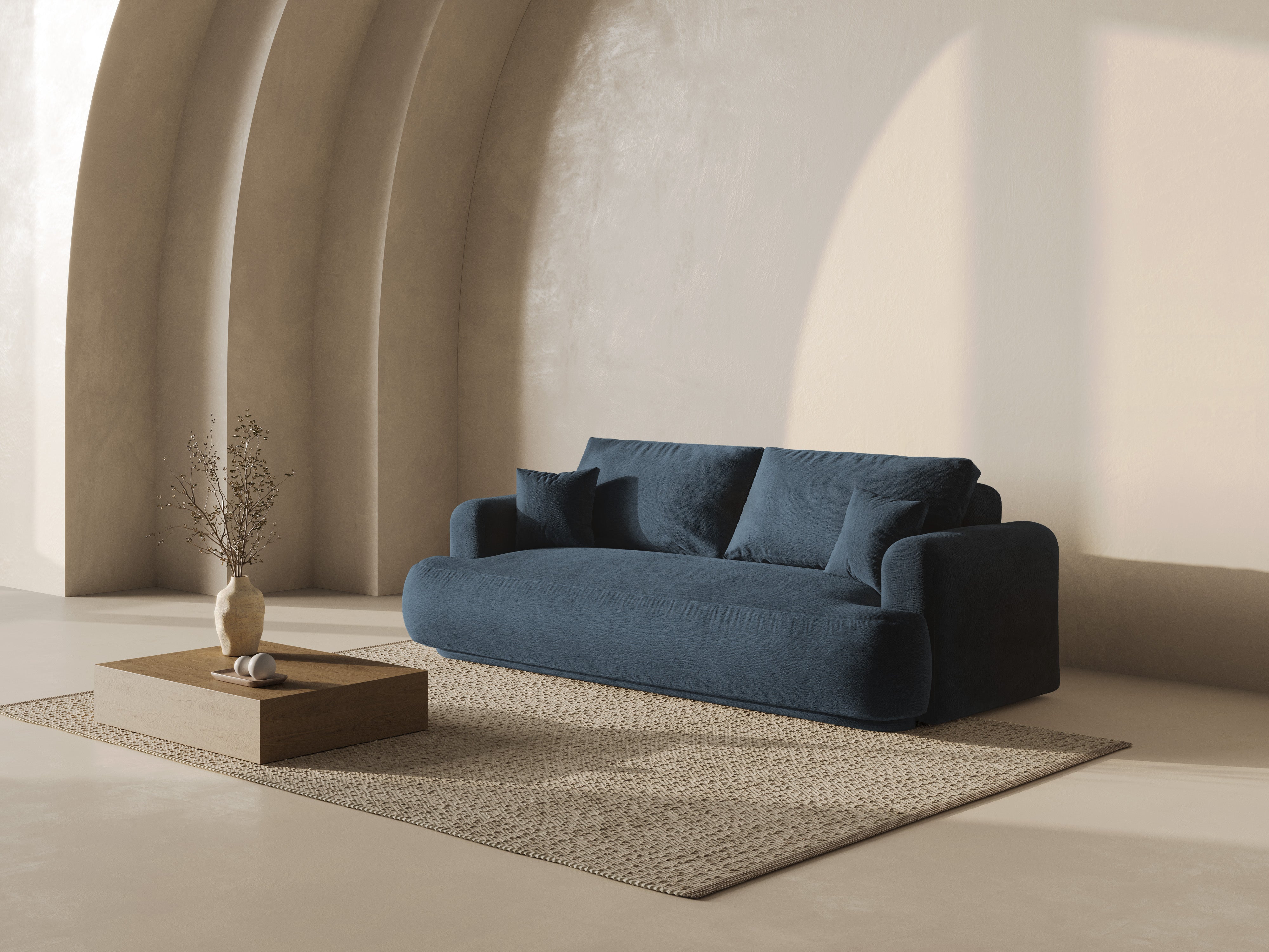 Sofa z funkcją spania ELLA ciemnoniebieski