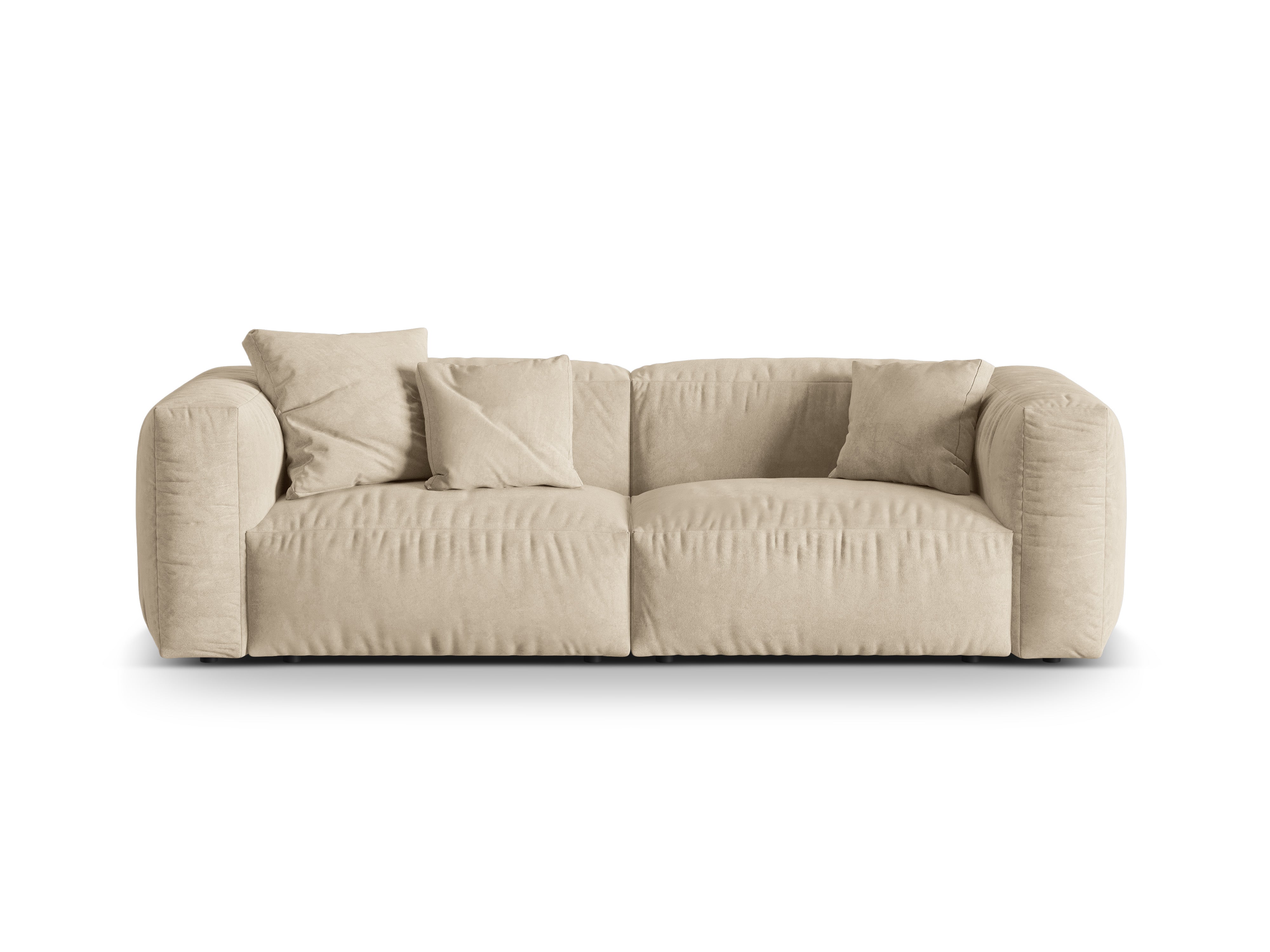 Samtsofa 3-Sitzer Martin Light Beige