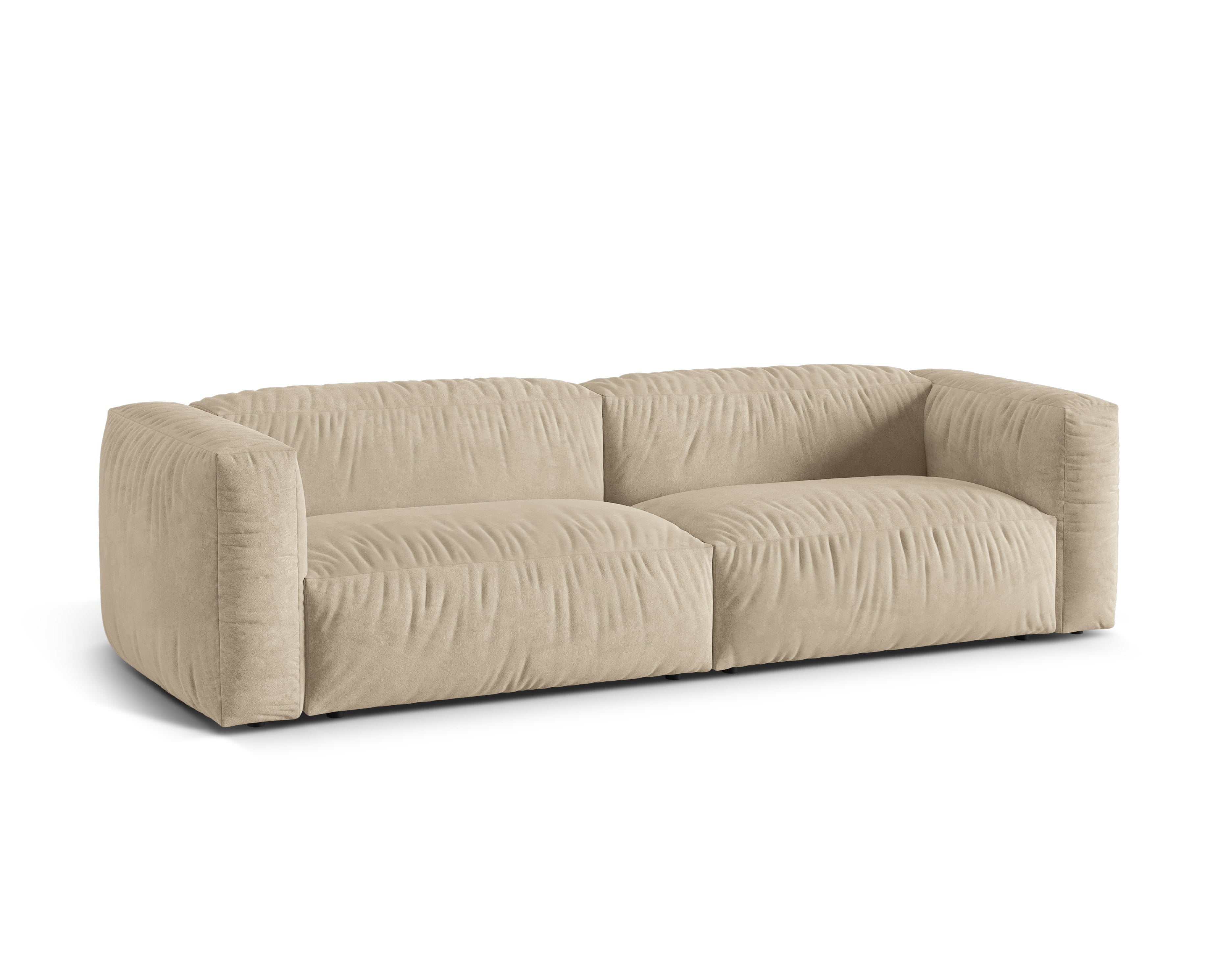 Samtsofa 3-Sitzer Martin Light Beige