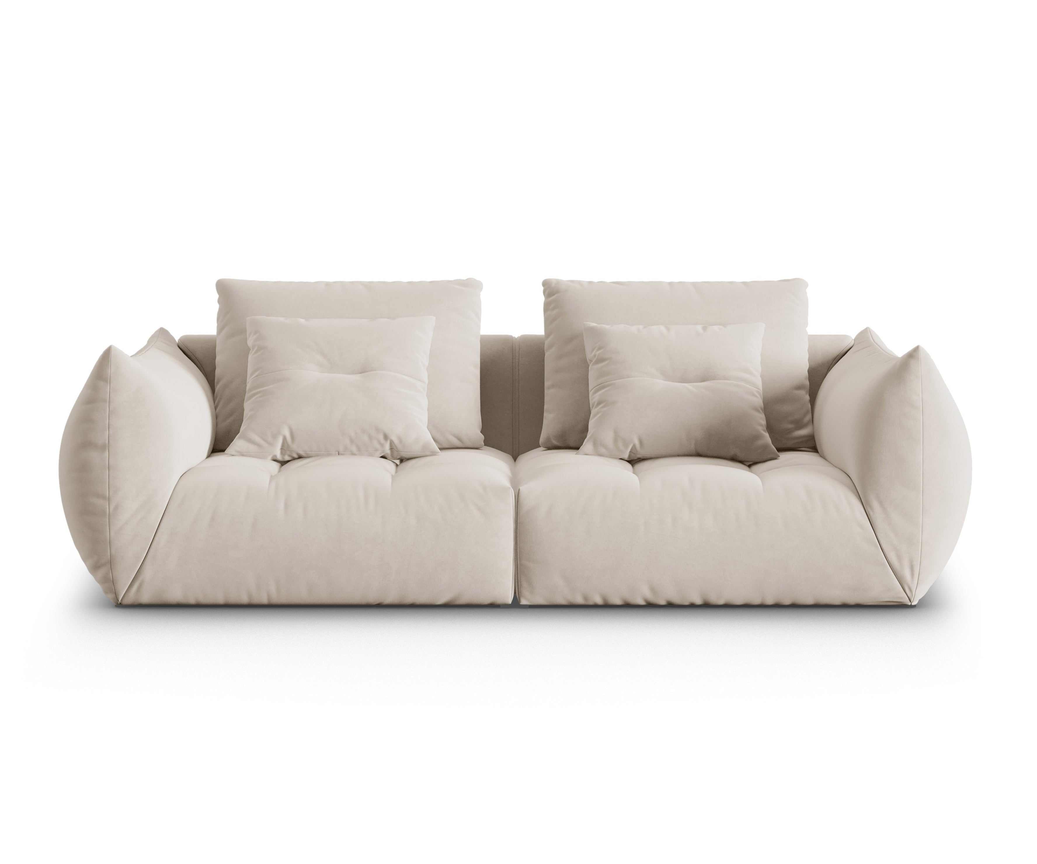Sofa aksamitna 3-osobowa BLOOM ecru