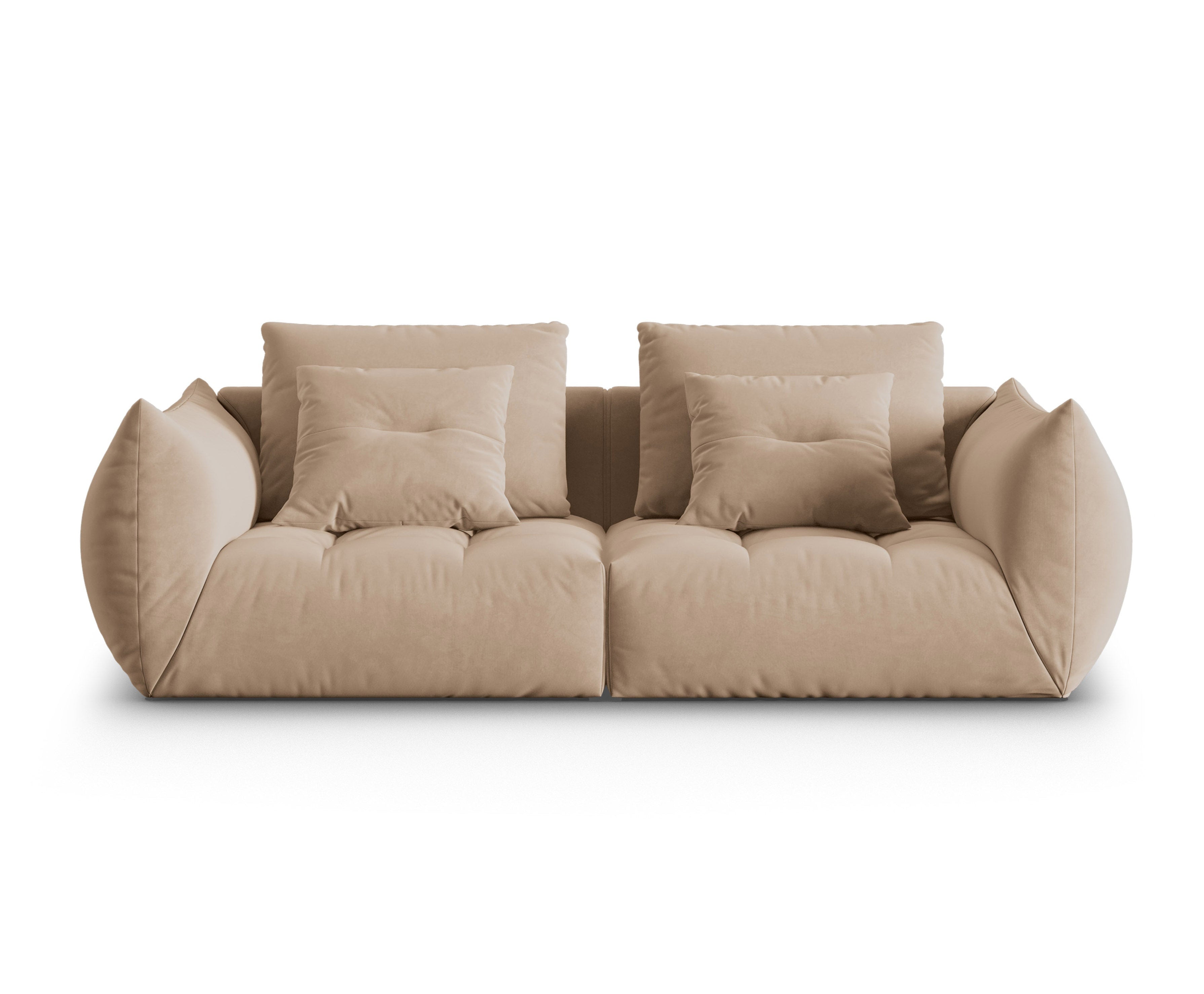 Sofa aksamitna 3-osobowa BLOOM piaskowy