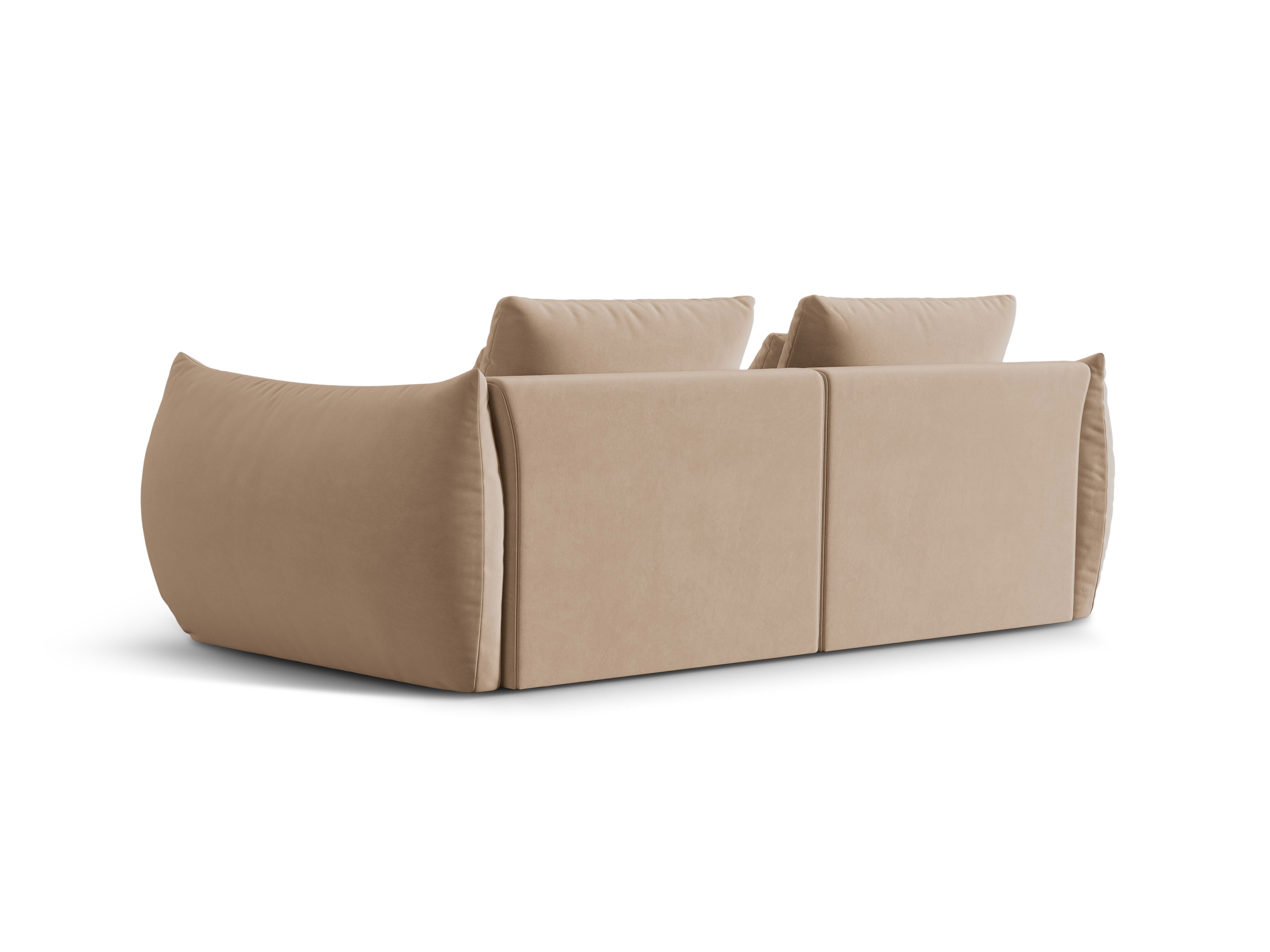 Sofa aksamitna 3-osobowa BLOOM piaskowy