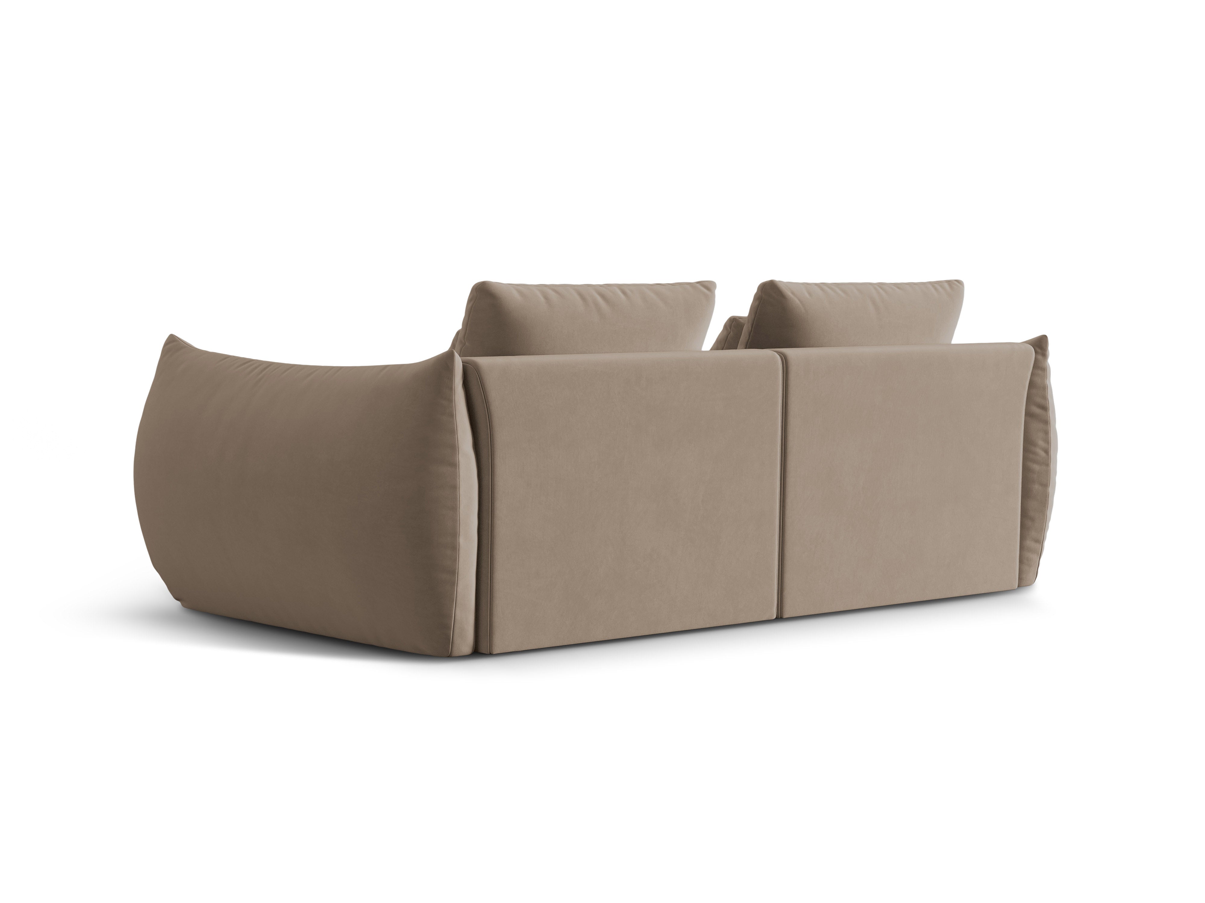 Sofa aksamitna 3-osobowa BLOOM jasnobrązowy