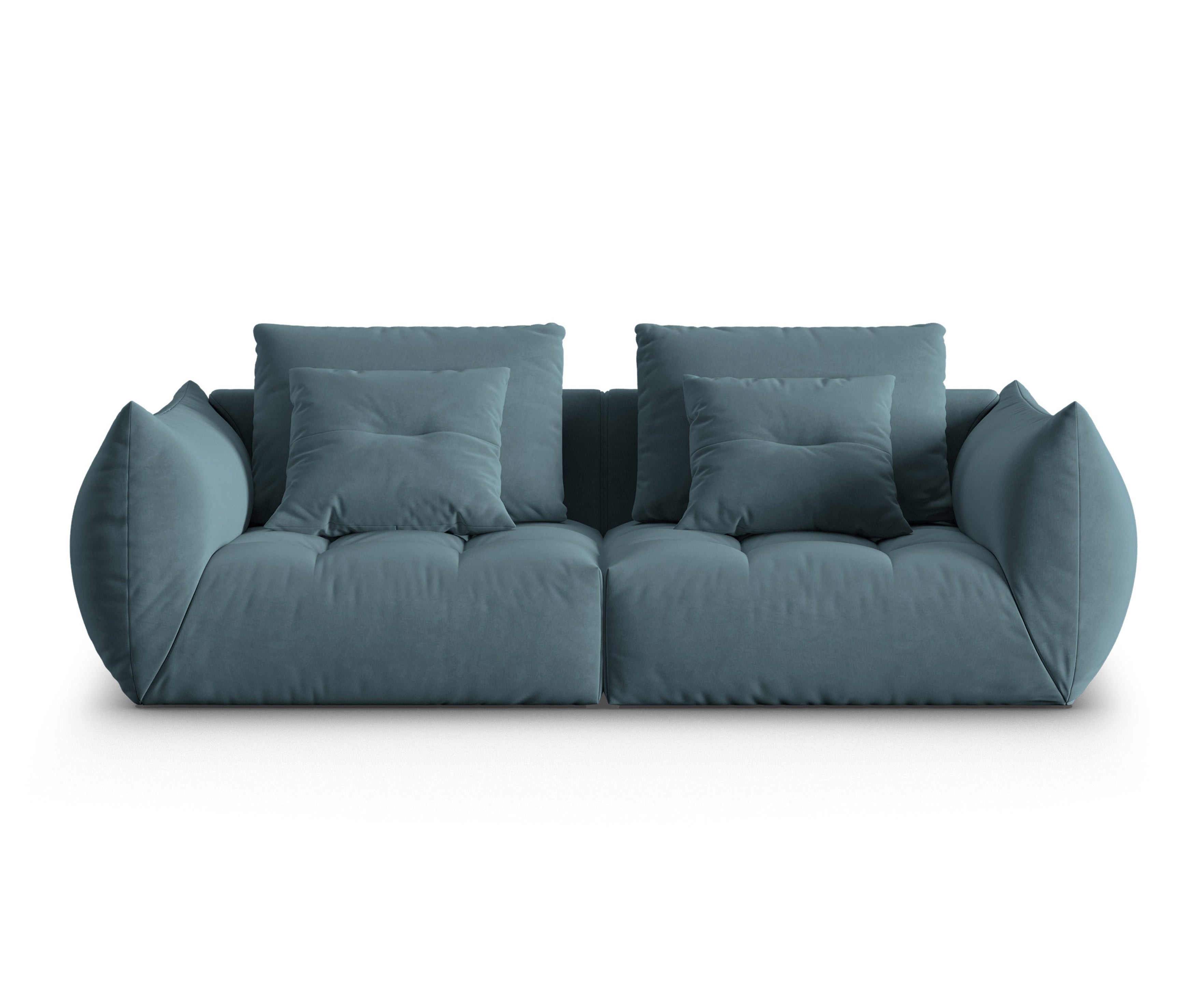 Sofa aksamitna 3-osobowa BLOOM pastelowy niebieski