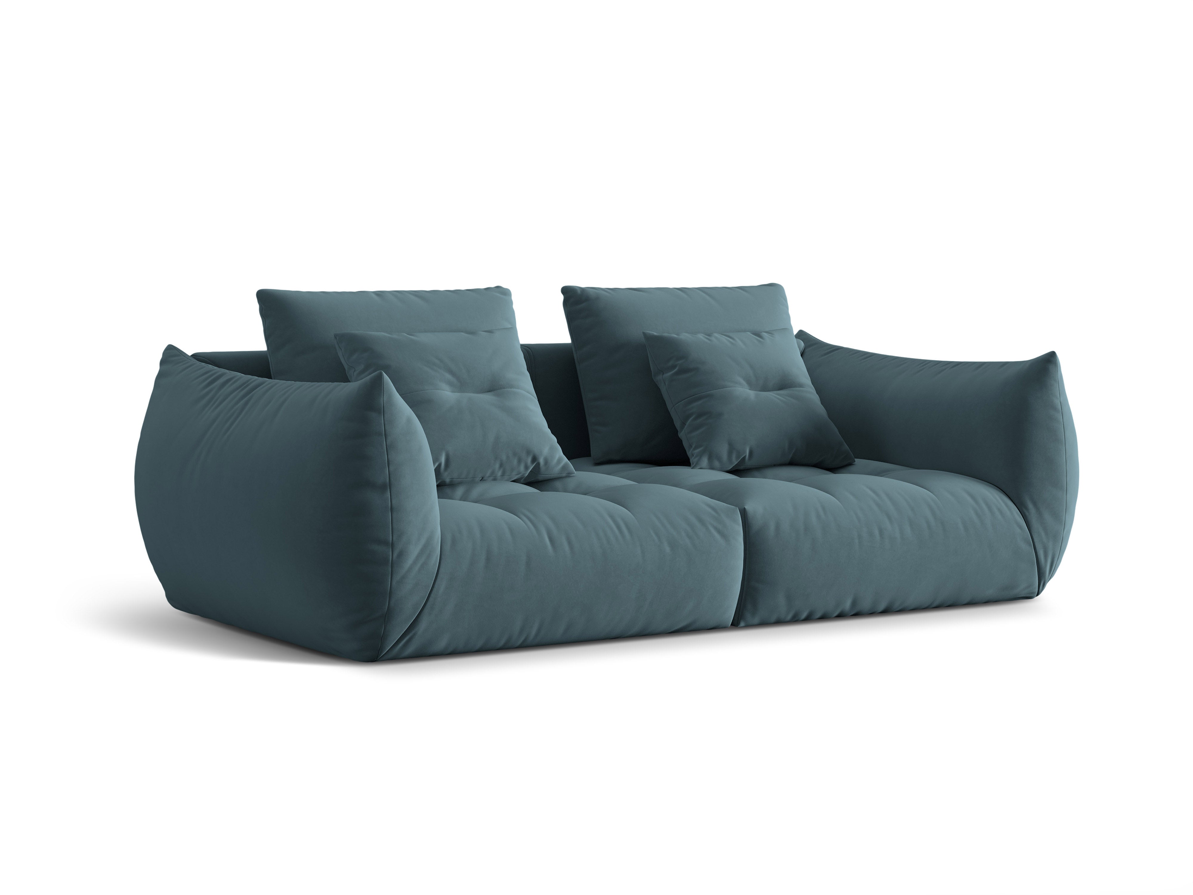 Sofa aksamitna 3-osobowa BLOOM pastelowy niebieski