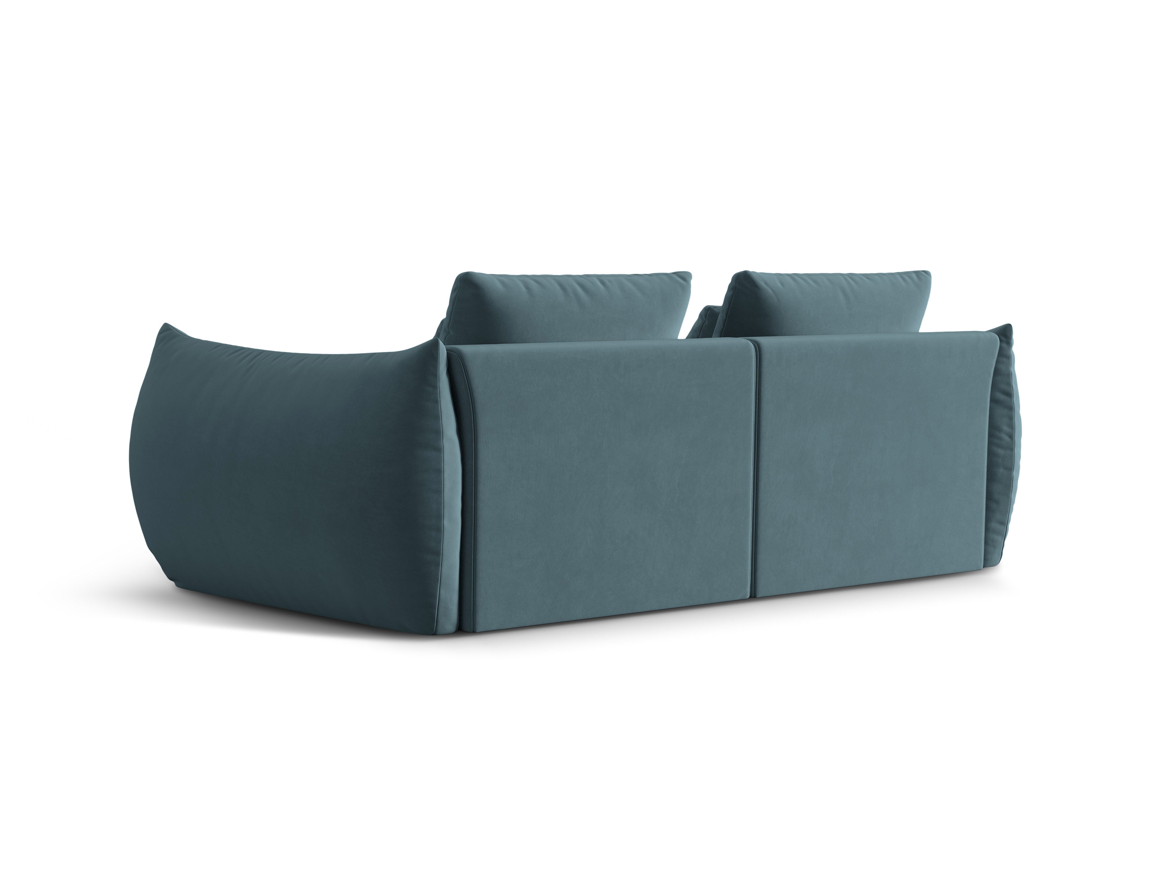 Sofa aksamitna 3-osobowa BLOOM pastelowy niebieski