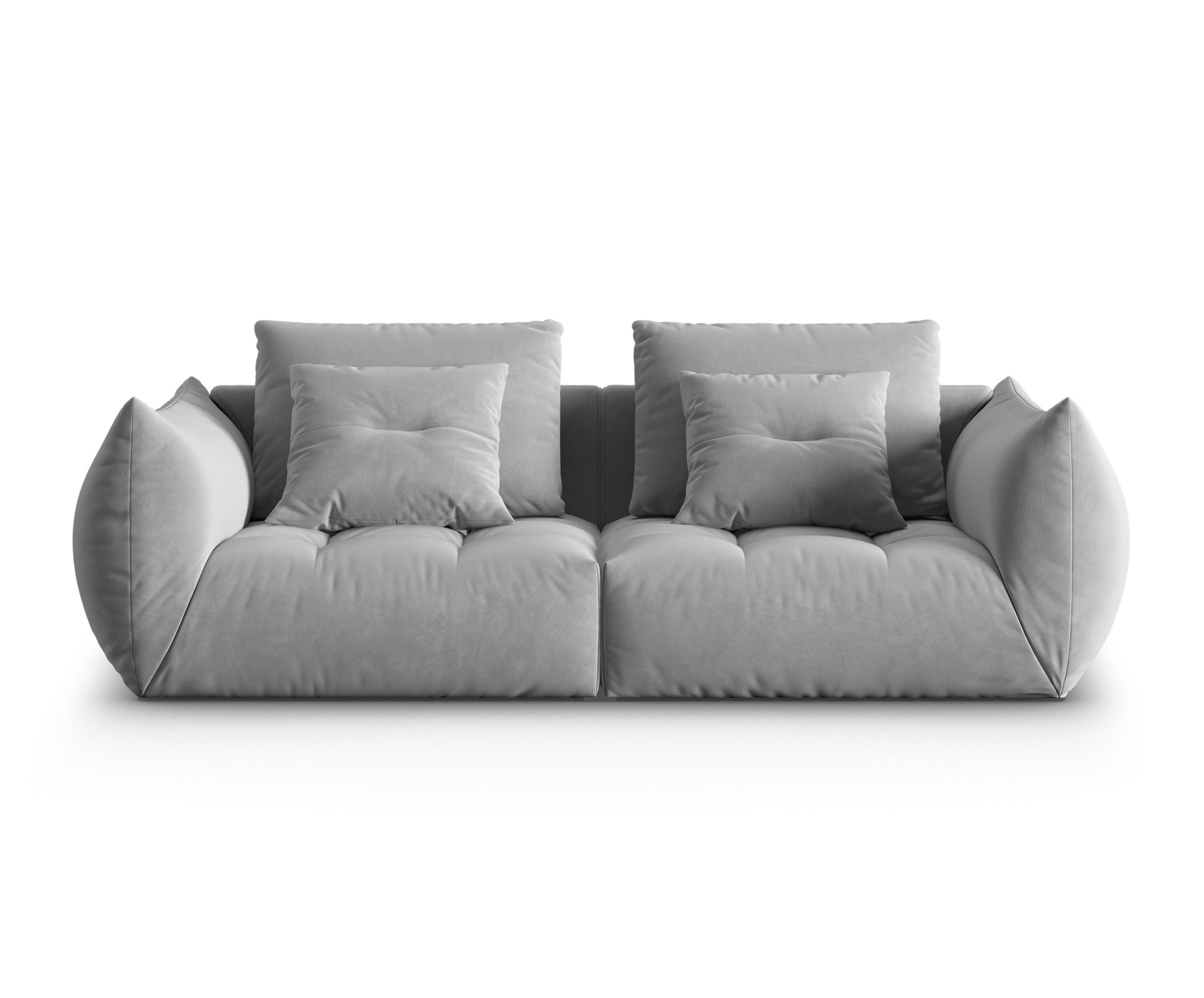 3-Sitzer-Samtsofa grauer Blüte