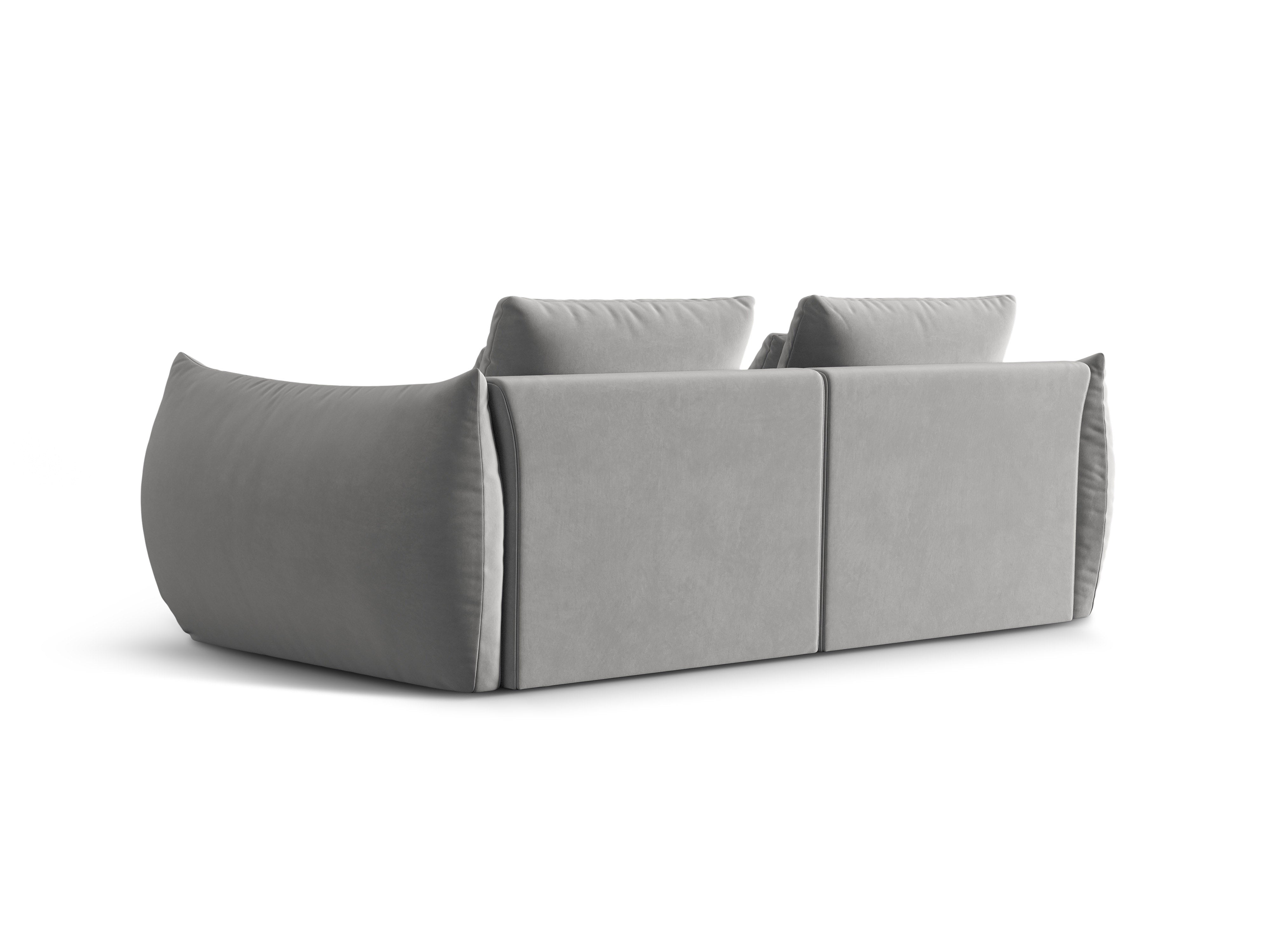 3-Sitzer-Samtsofa grauer Blüte