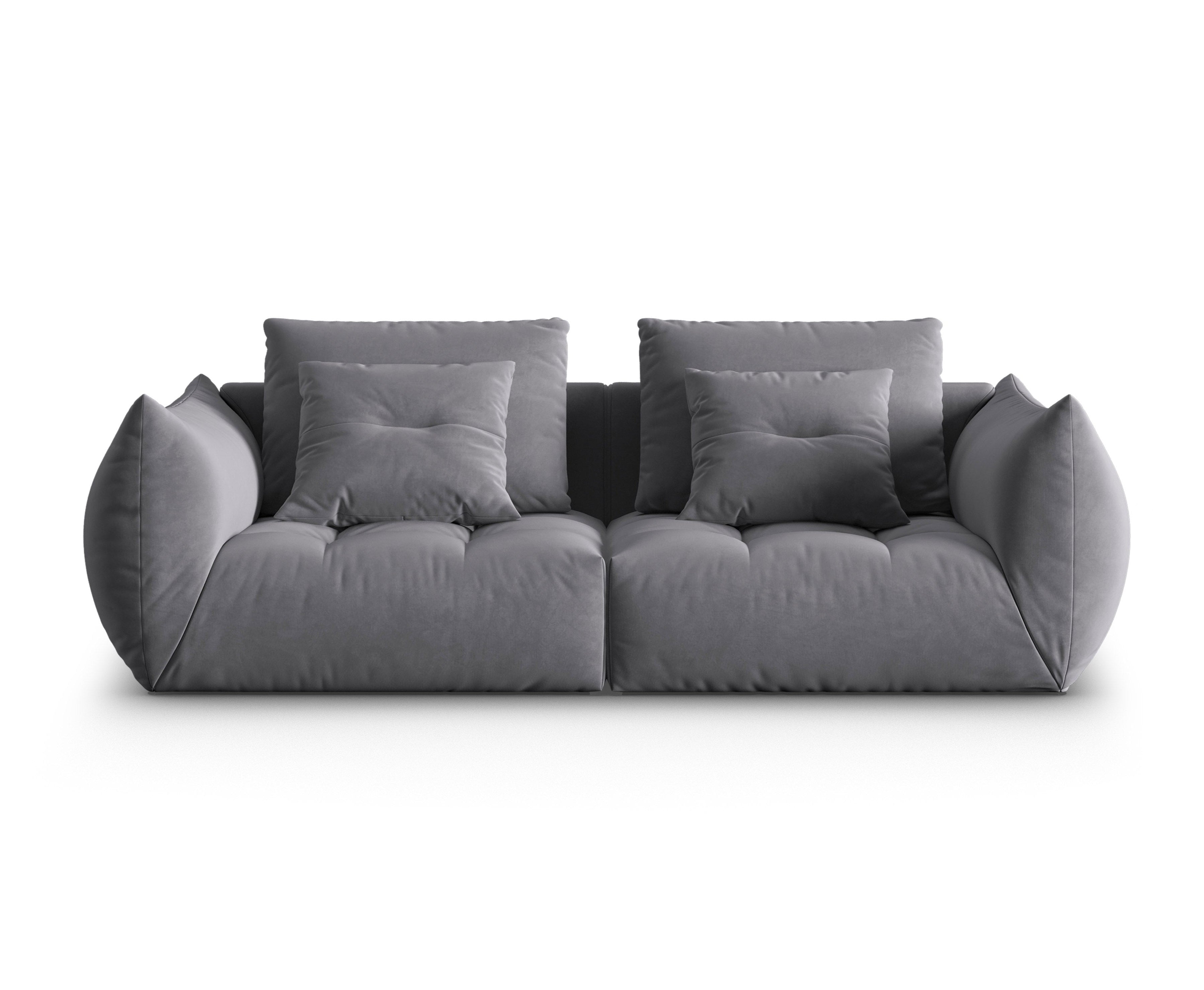 Sofa aksamitna 3-osobowa BLOOM ciemnoszary