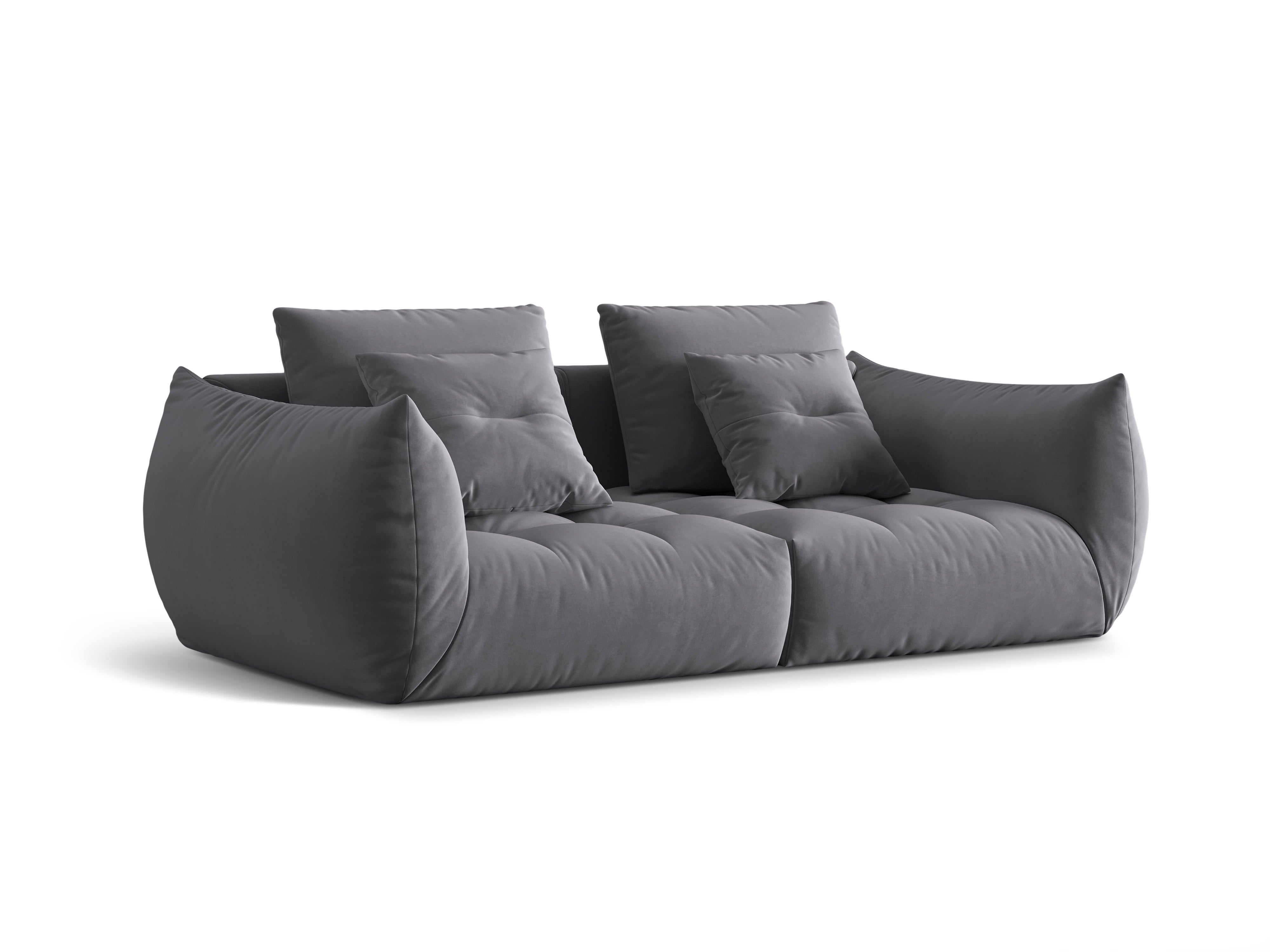 Sofa aksamitna 3-osobowa BLOOM ciemnoszary