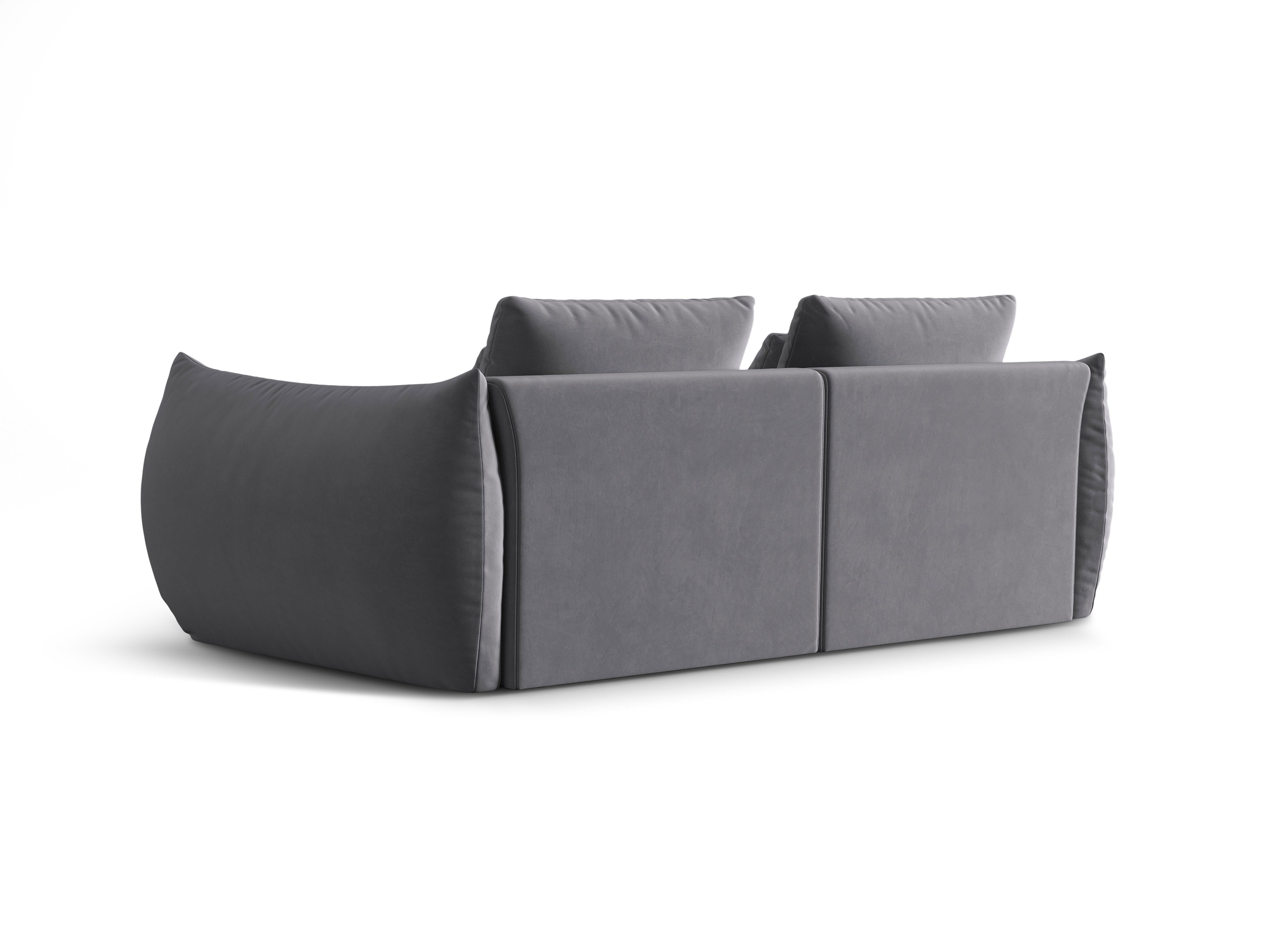 Sofa aksamitna 3-osobowa BLOOM ciemnoszary