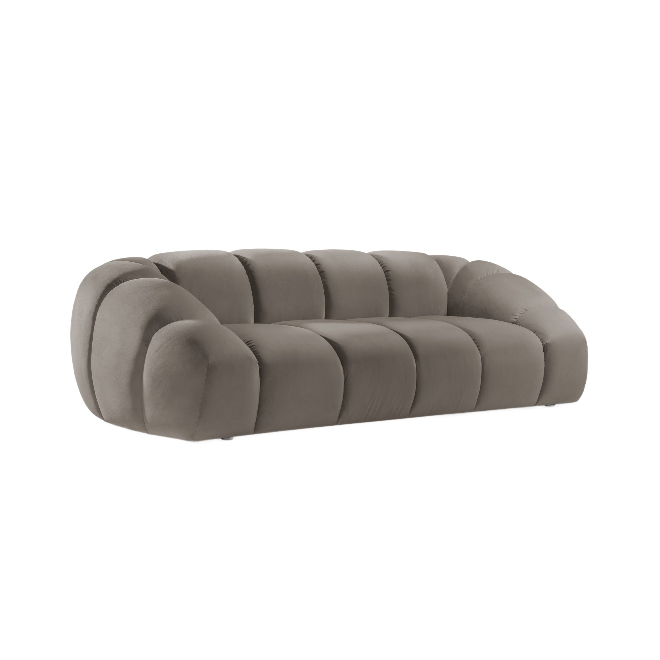 Sofa aksamitna 3-osobowa DIANA szarobrązowy