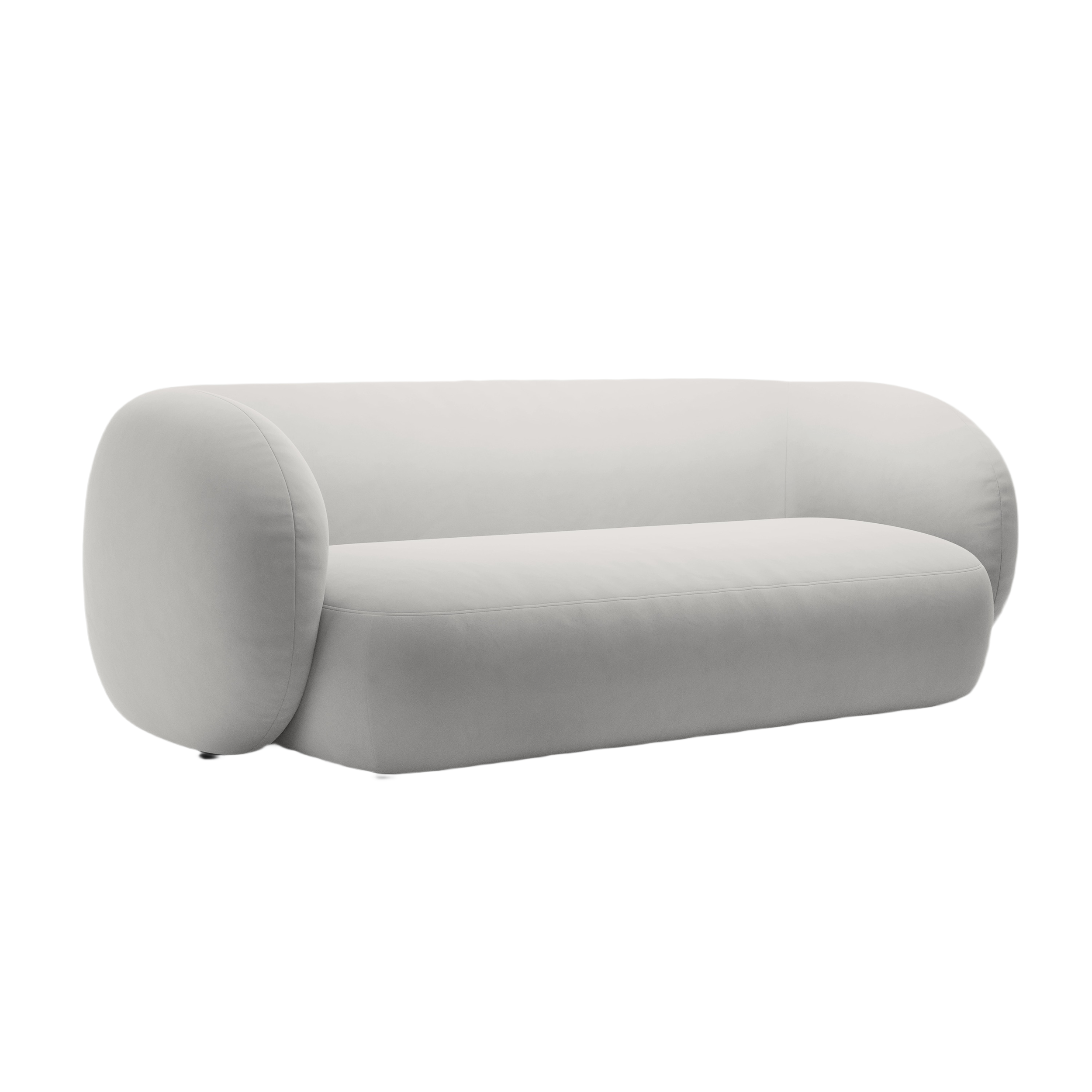 Velvet 3-Seater Sofa KATE Light Gray