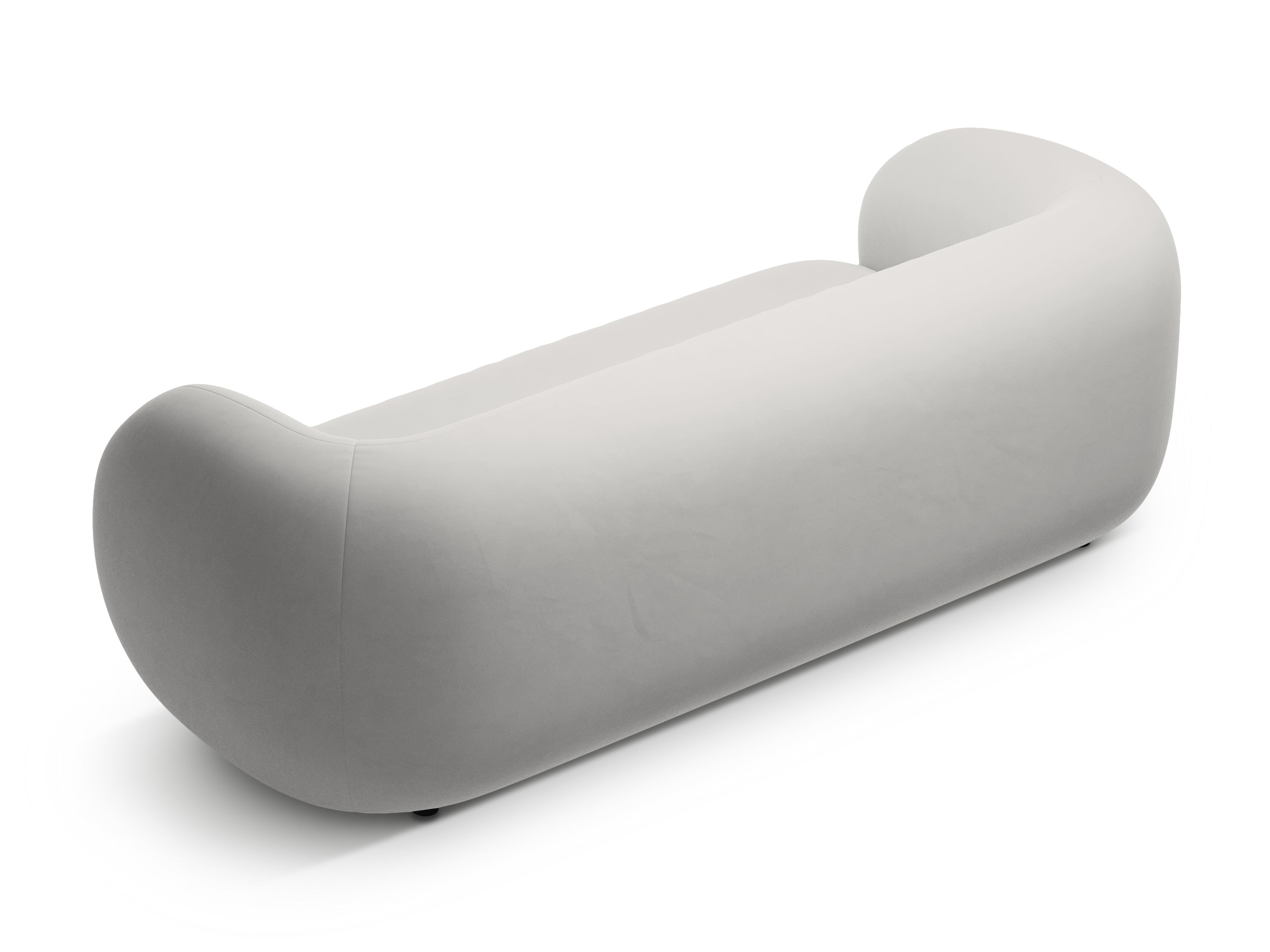 Velvet 3-Seater Sofa KATE Light Gray