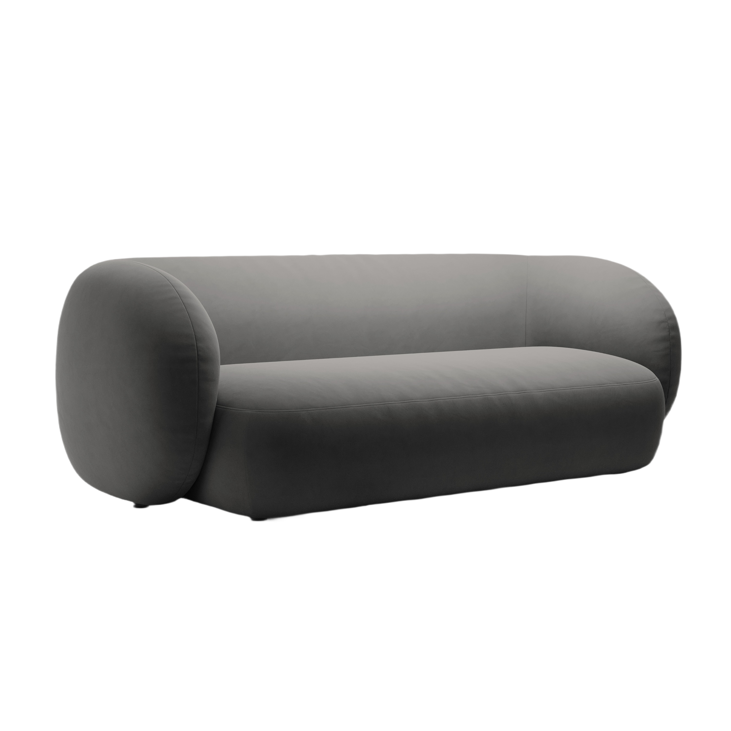 Velvet 3-Seater Sofa KATE Dark Gray