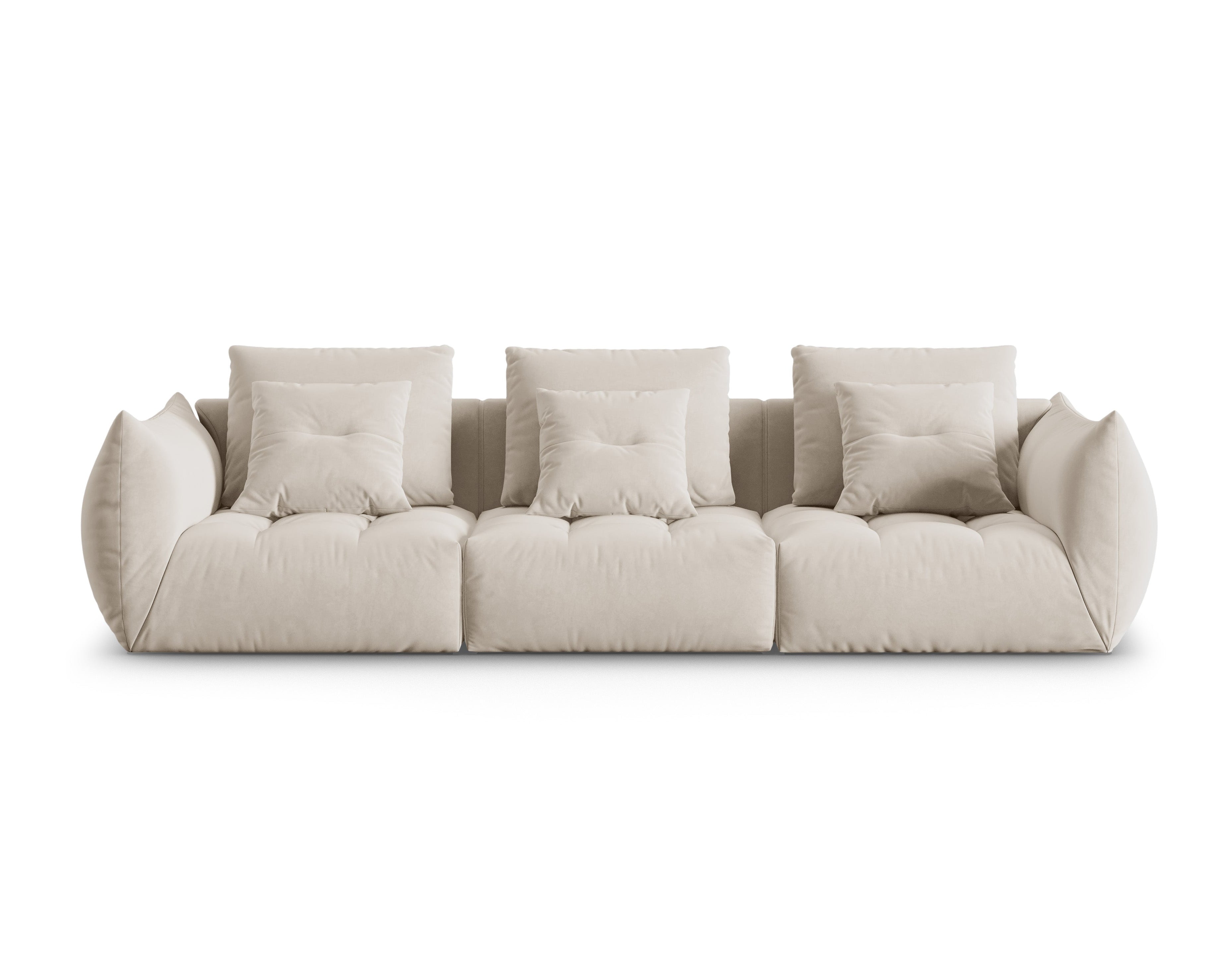 Sofa aksamitna 4-osobowa BLOOM ecru