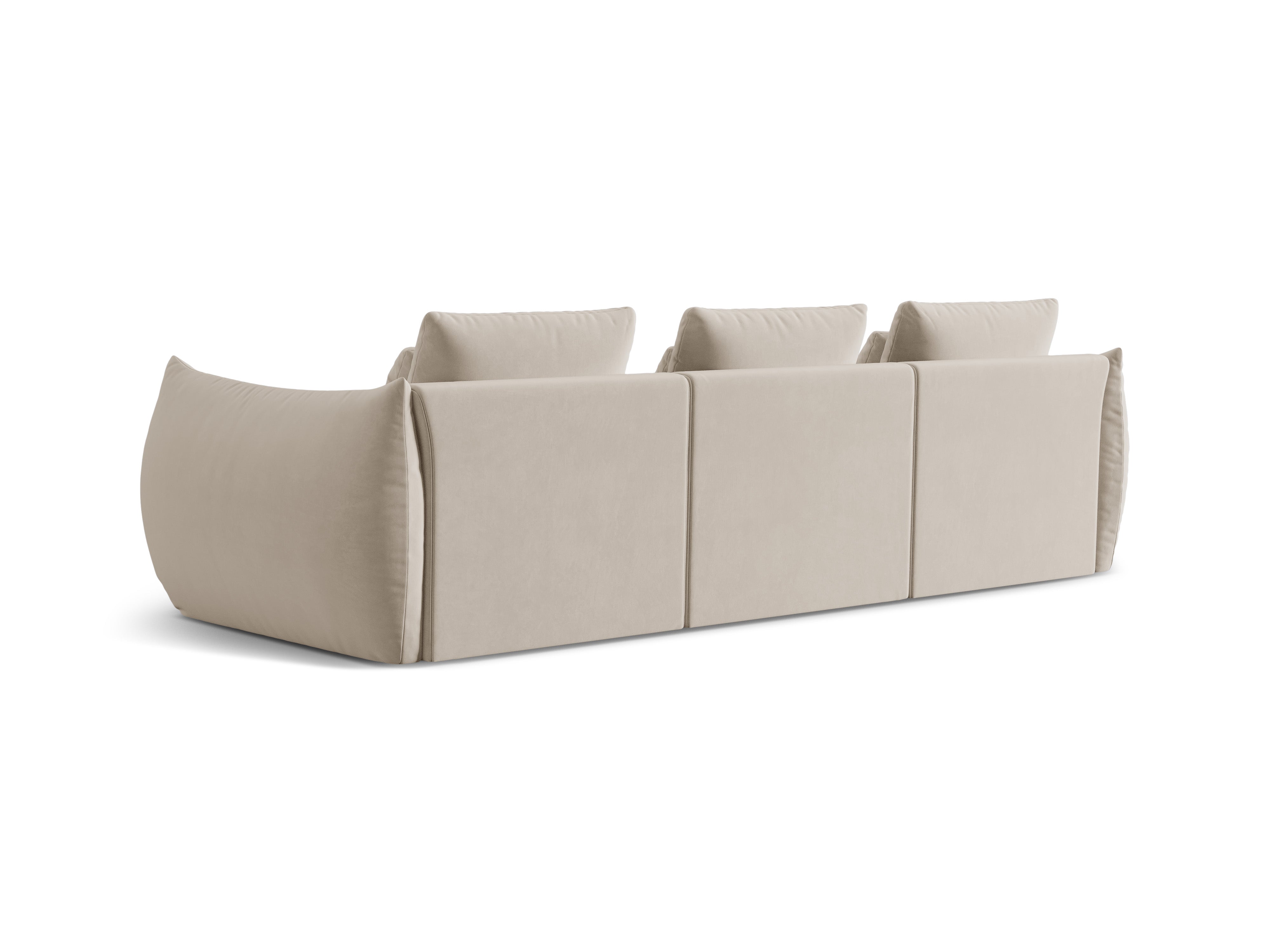 Sofa aksamitna 4-osobowa BLOOM ecru