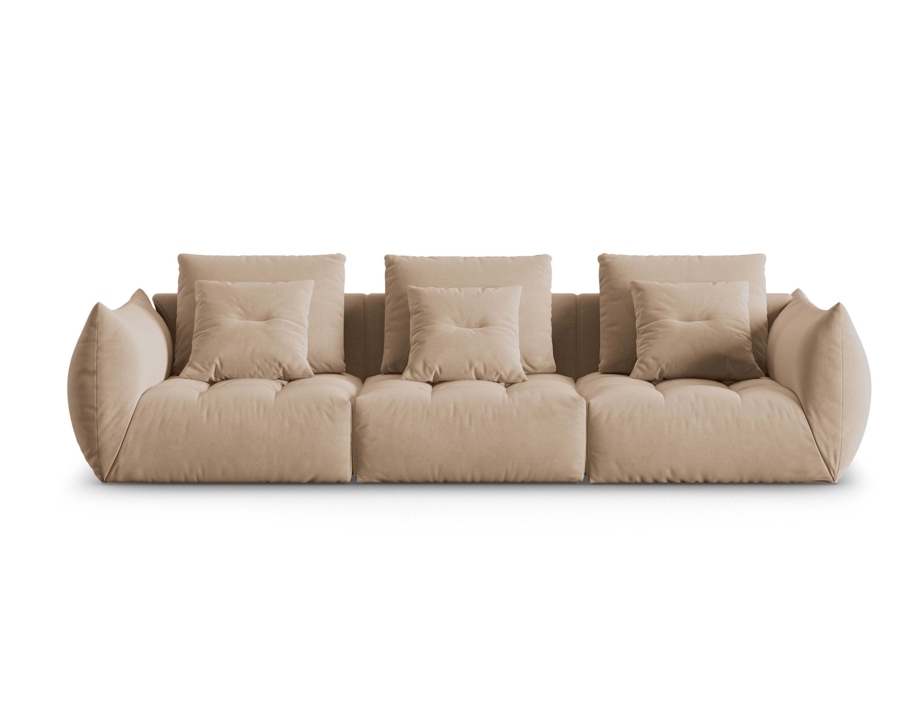 Sofa aksamitna 4-osobowa BLOOM piaskowy
