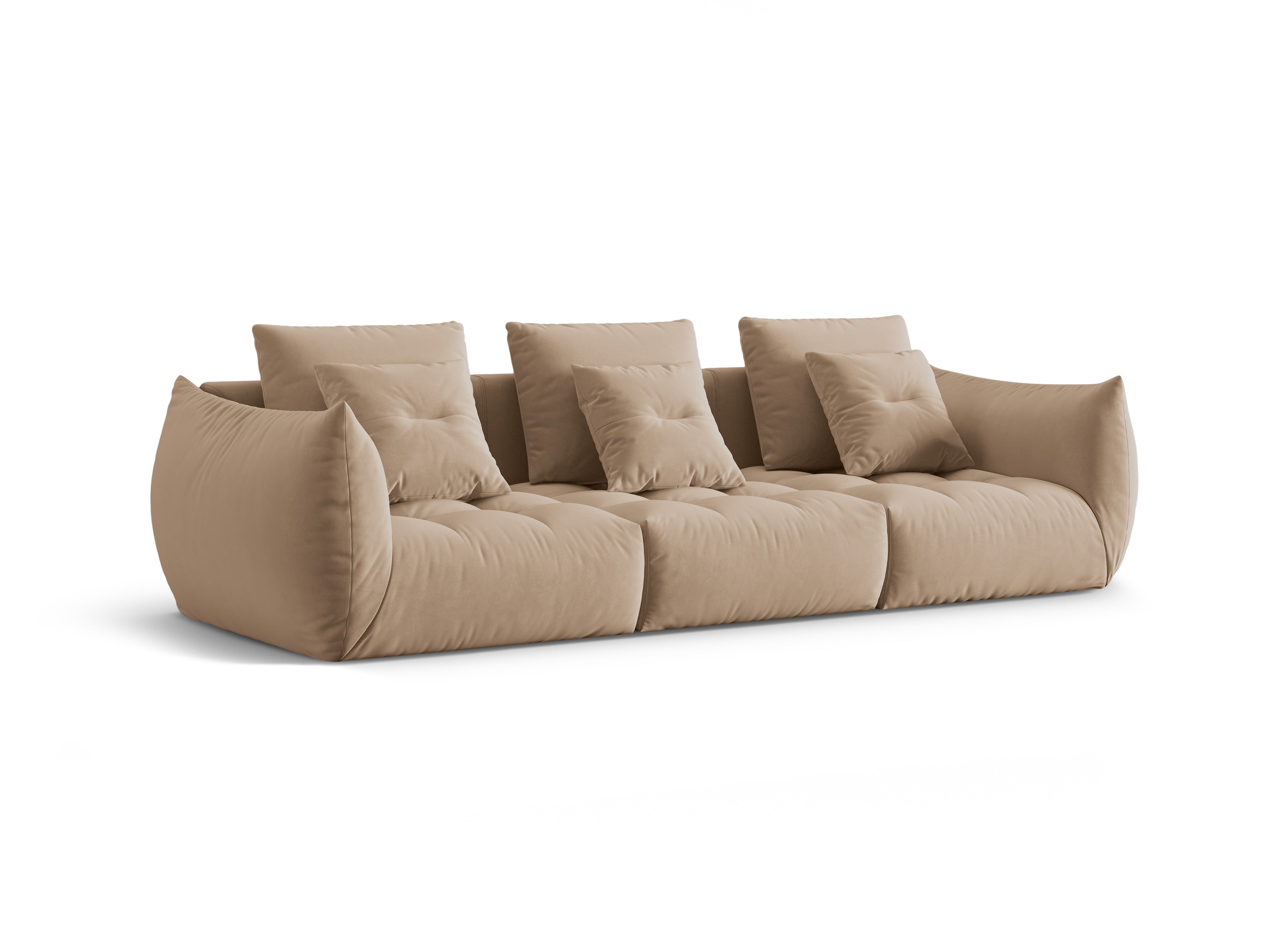 Sofa aksamitna 4-osobowa BLOOM piaskowy
