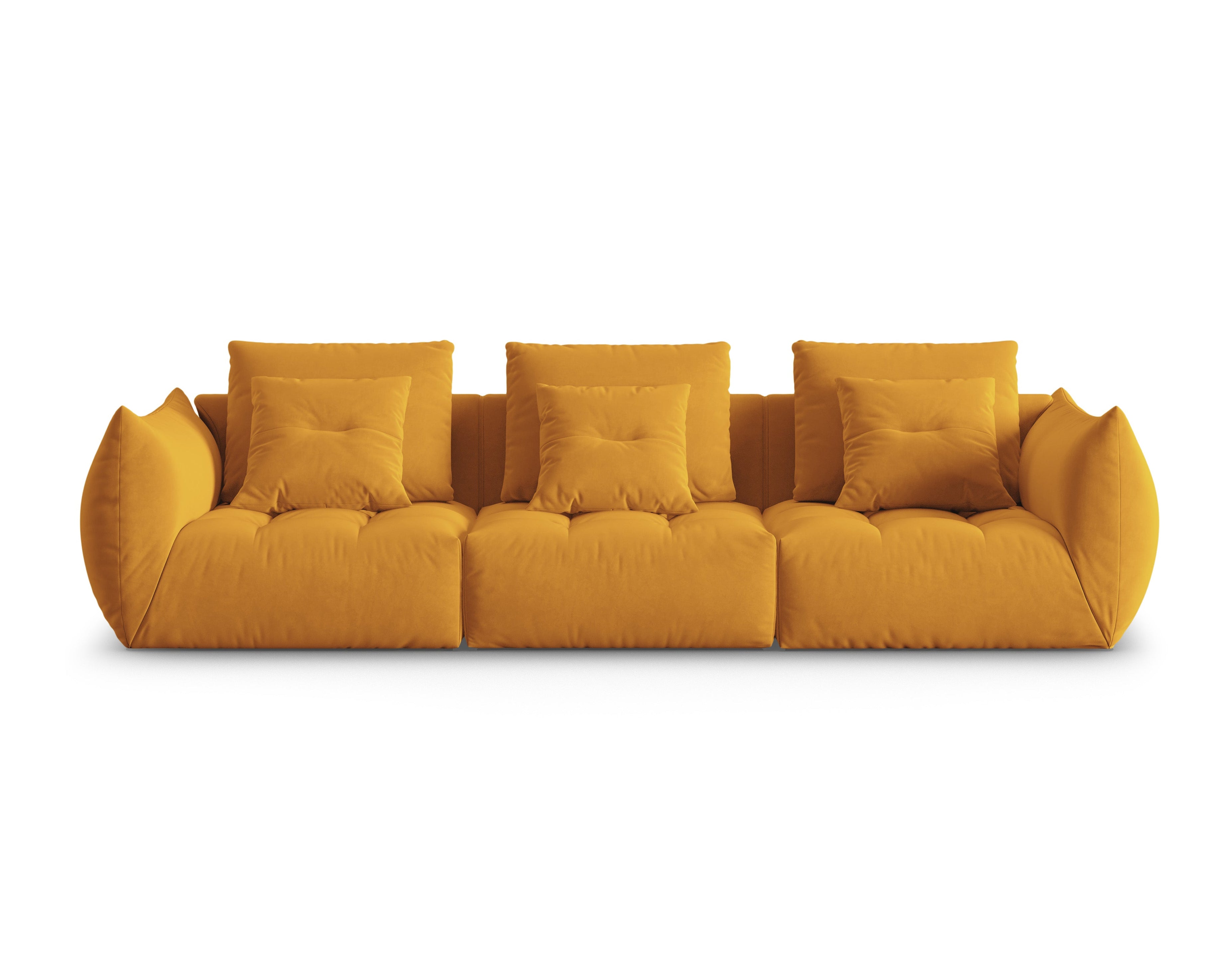 Sofa aksamitna 4-osobowa BLOOM żółty