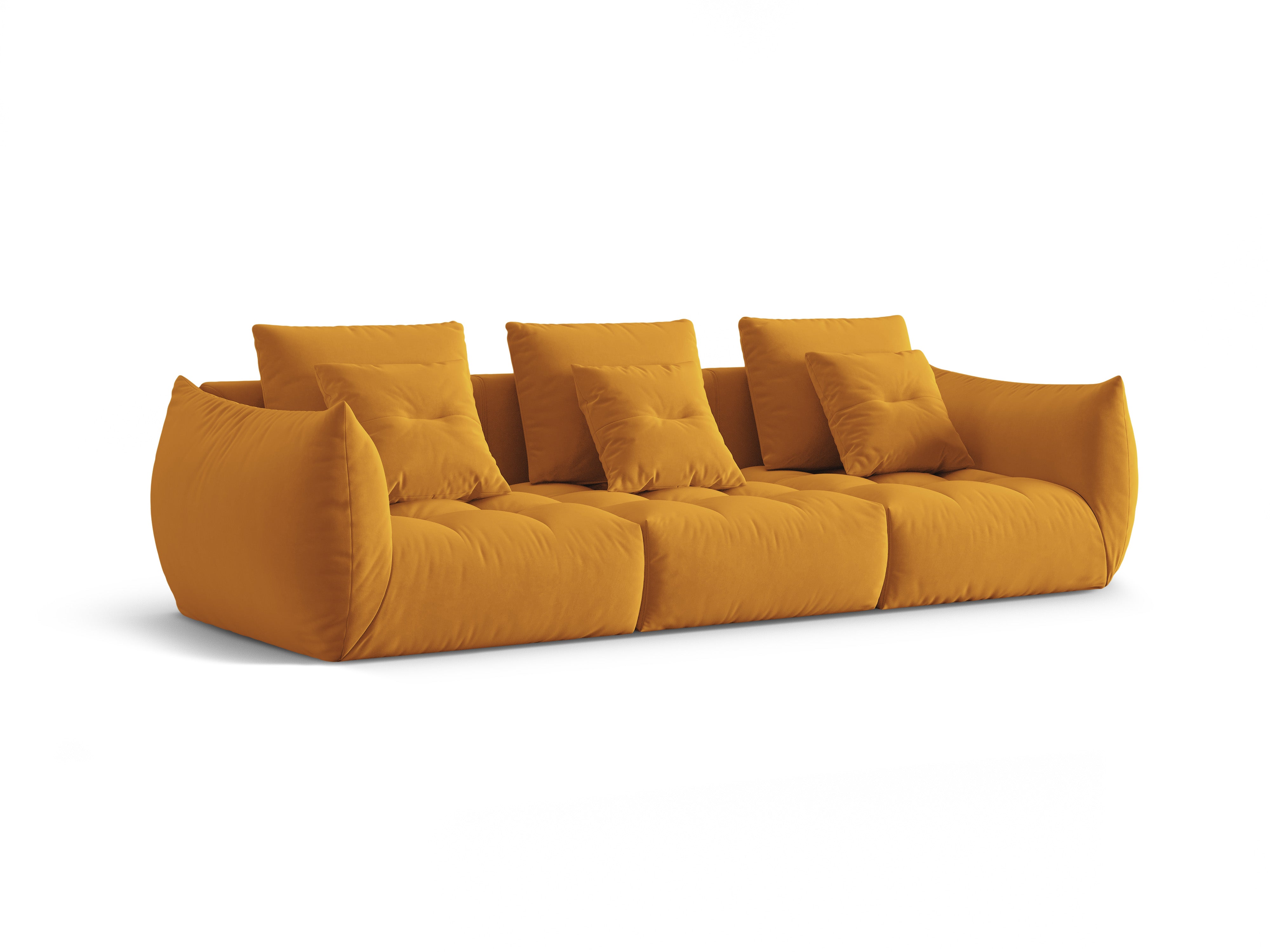 Sofa aksamitna 4-osobowa BLOOM żółty