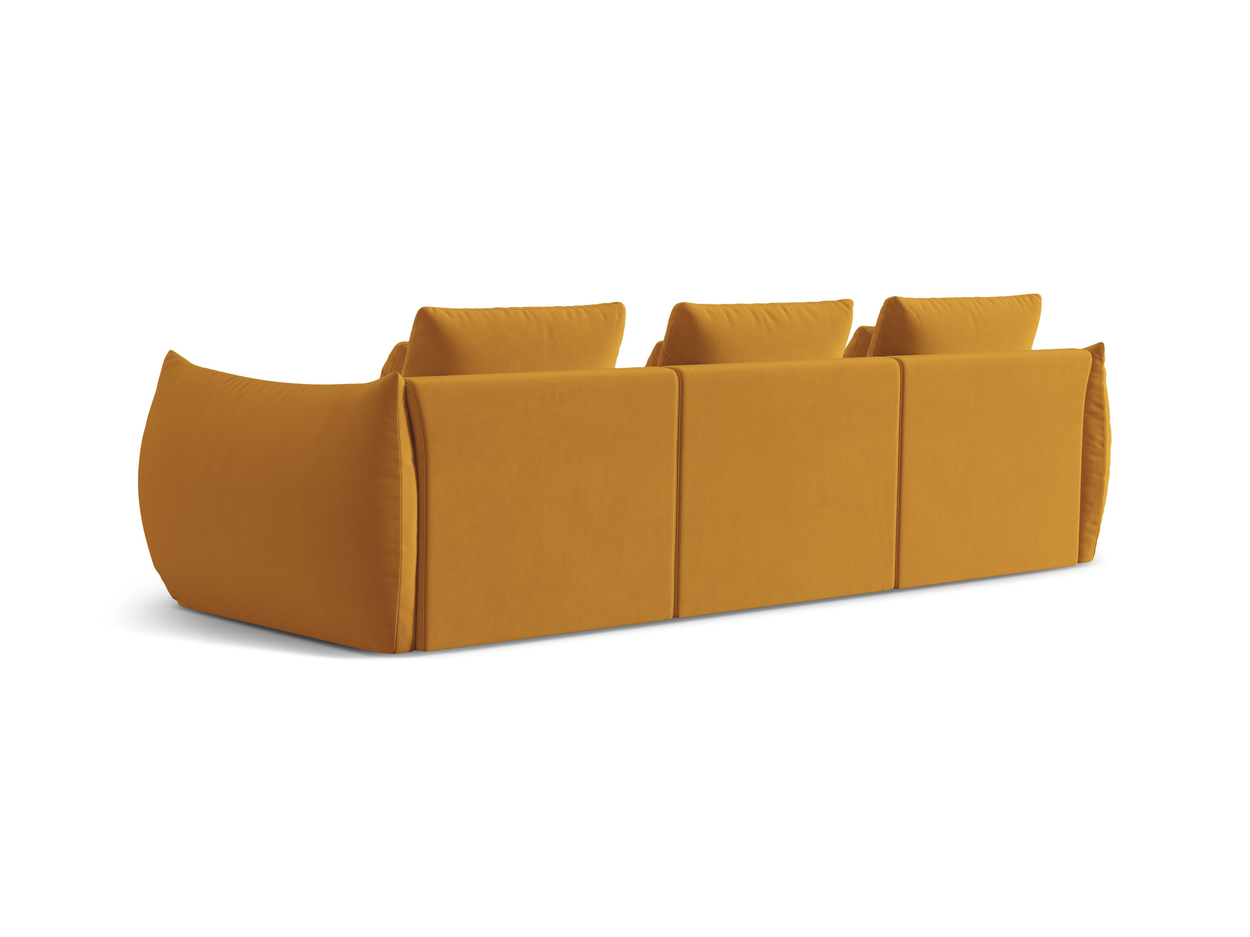 Sofa aksamitna 4-osobowa BLOOM żółty