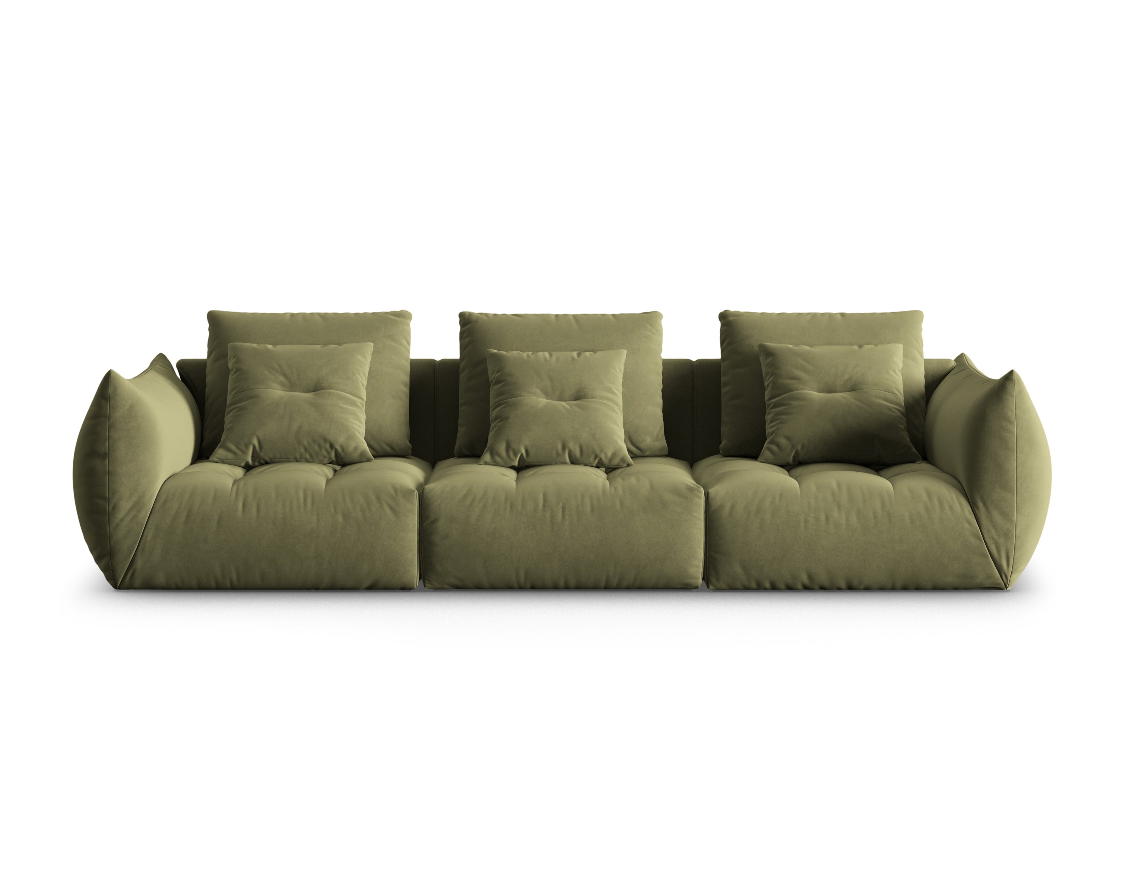Sofa aksamitna 4-osobowa BLOOM zielony