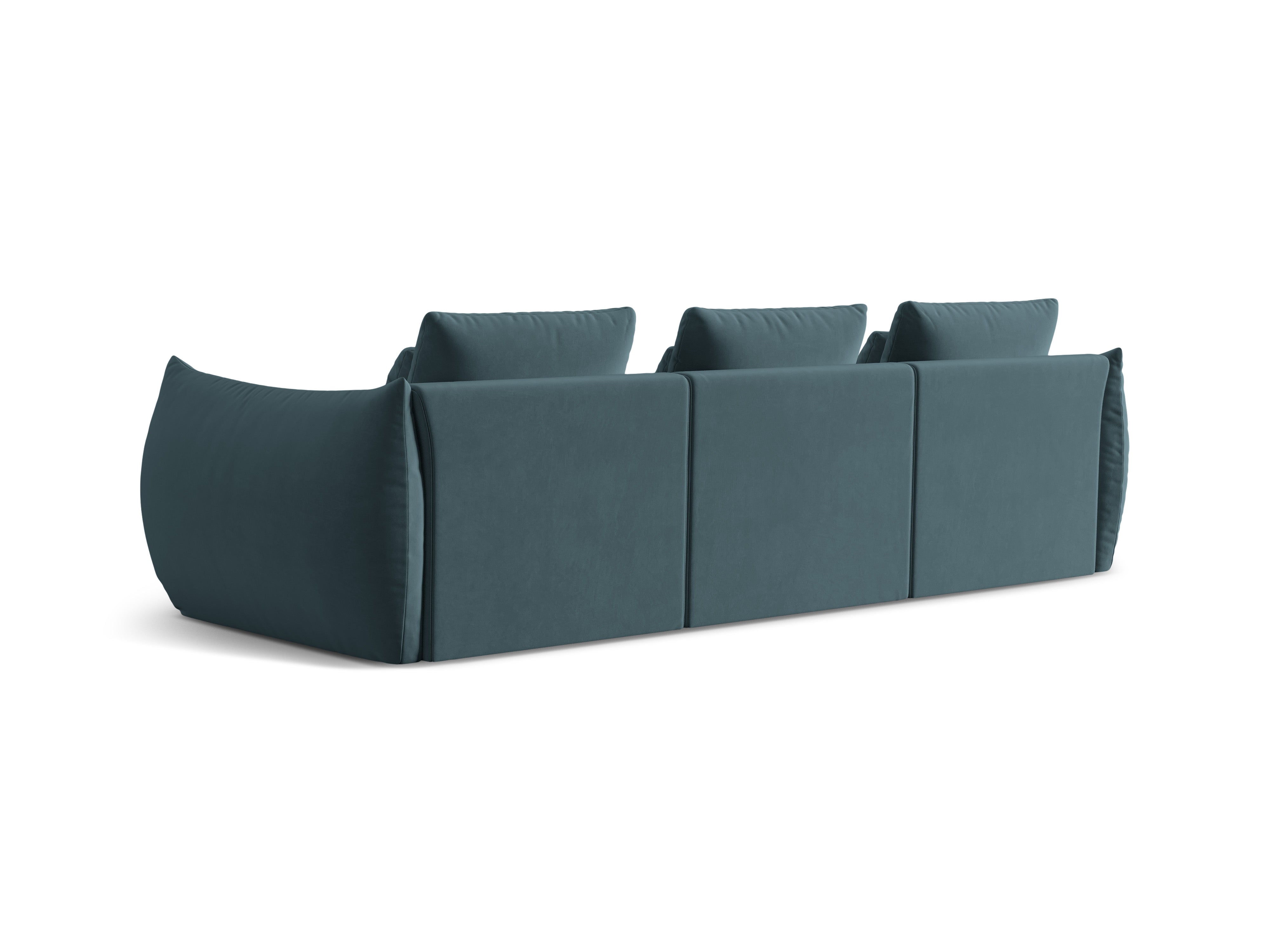 Sofa aksamitna 4-osobowa BLOOM pastelowy niebieski