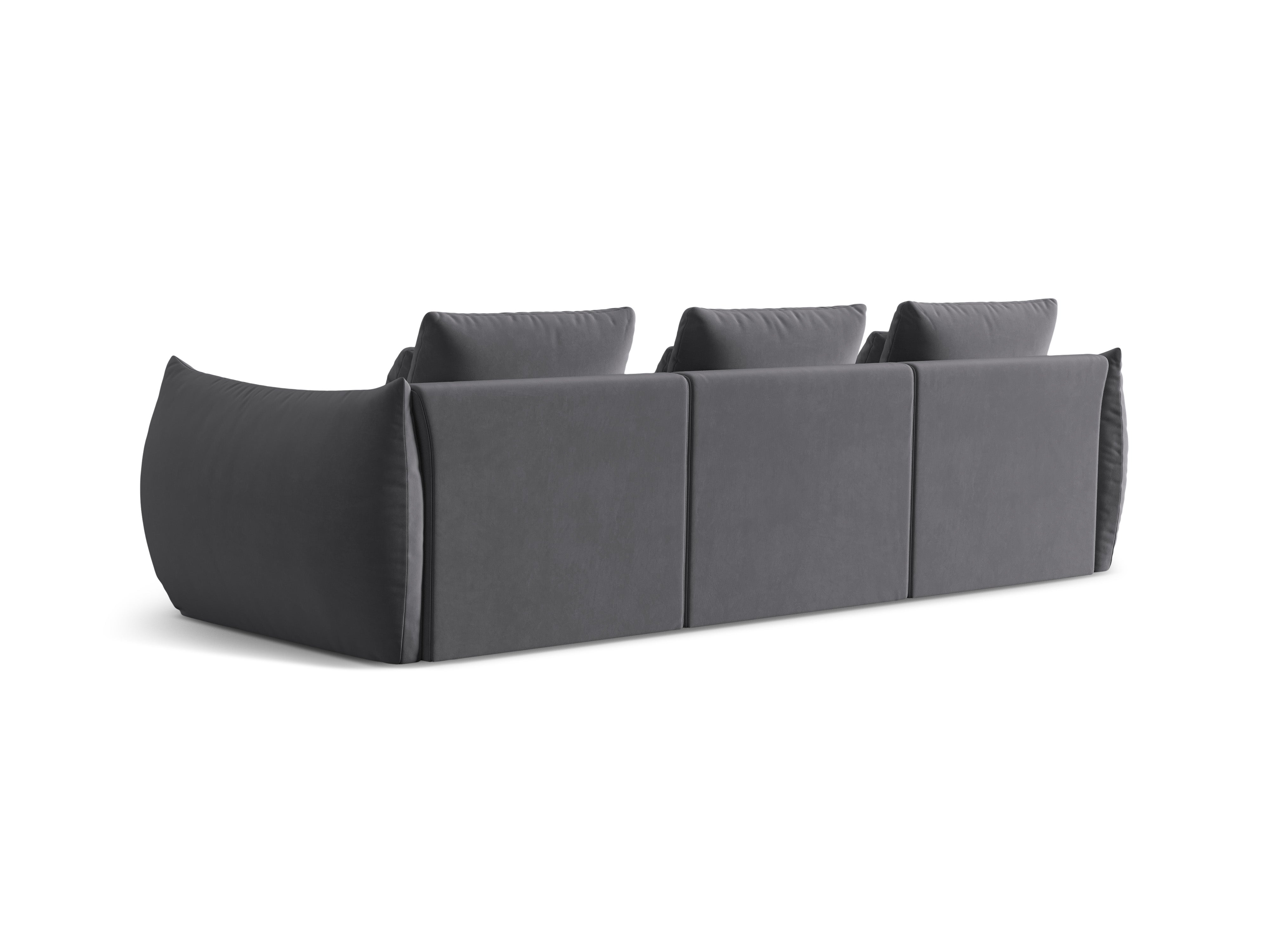 Sofa aksamitna 4-osobowa BLOOM ciemnoszary
