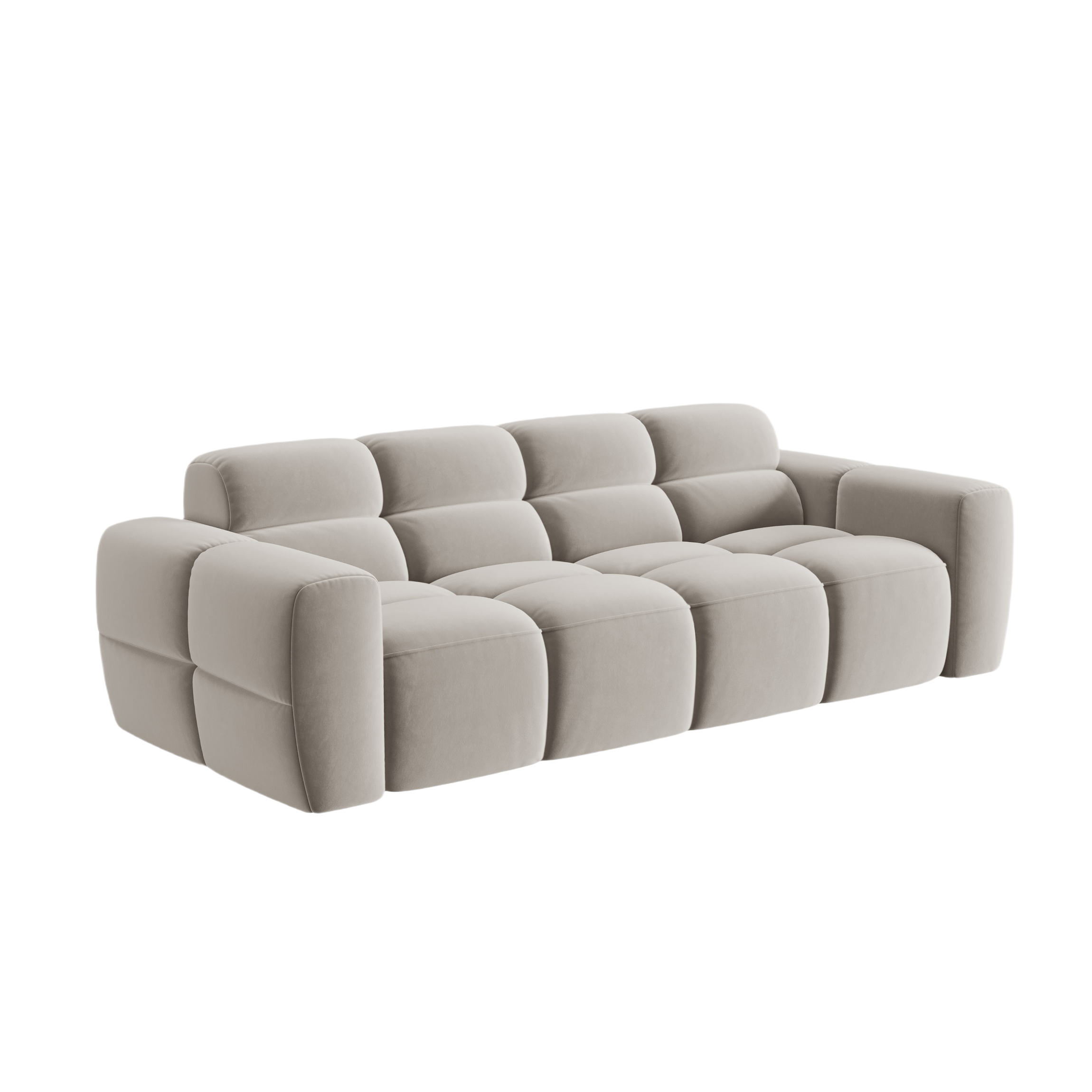 Sofa aksamitna 4-osobowa LISA jasnobeżowy