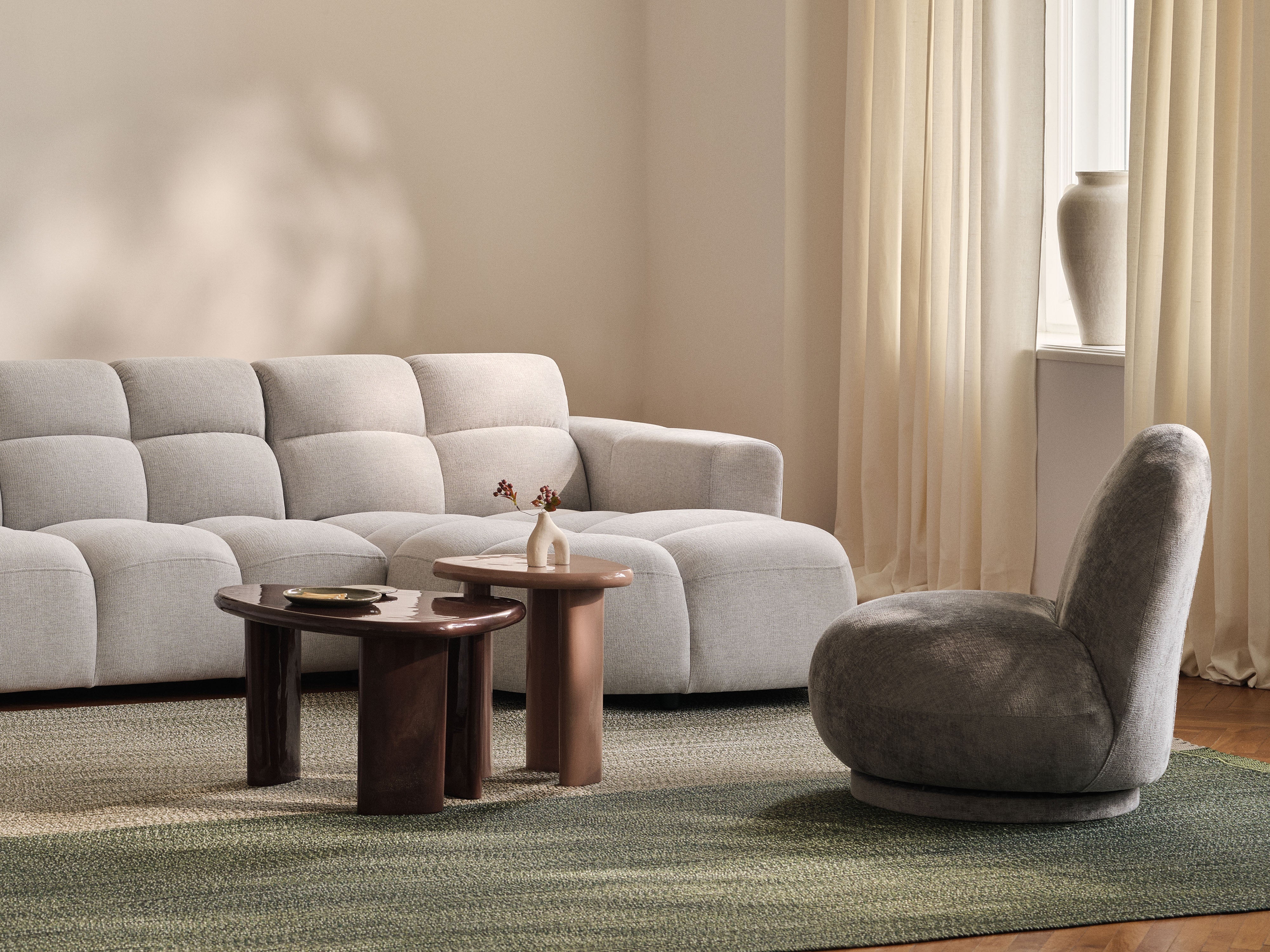 Sofa 4-osobowa LISA jasnoszary szenil