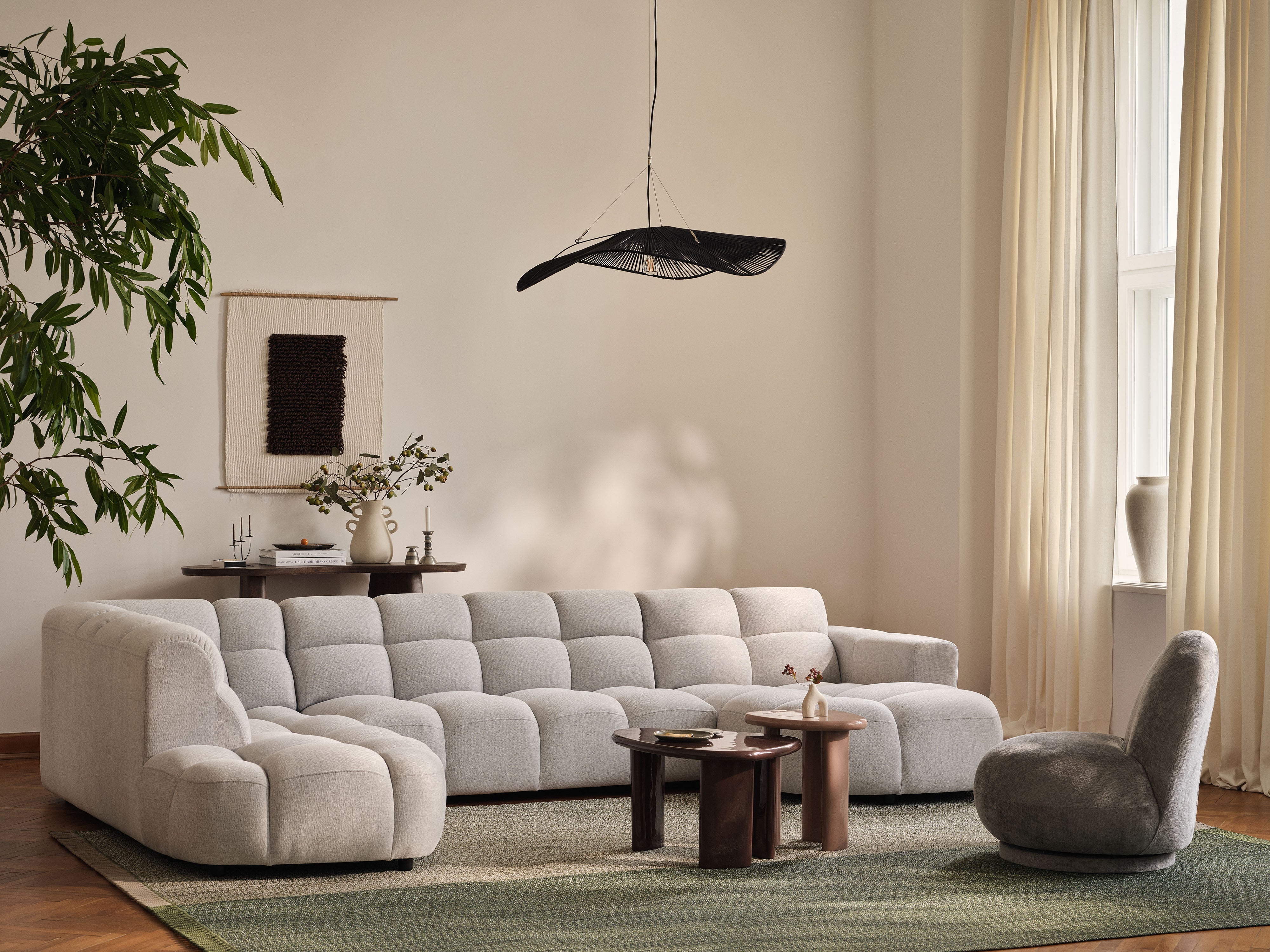 Sofa 4-osobowa LISA jasnoszary szenil