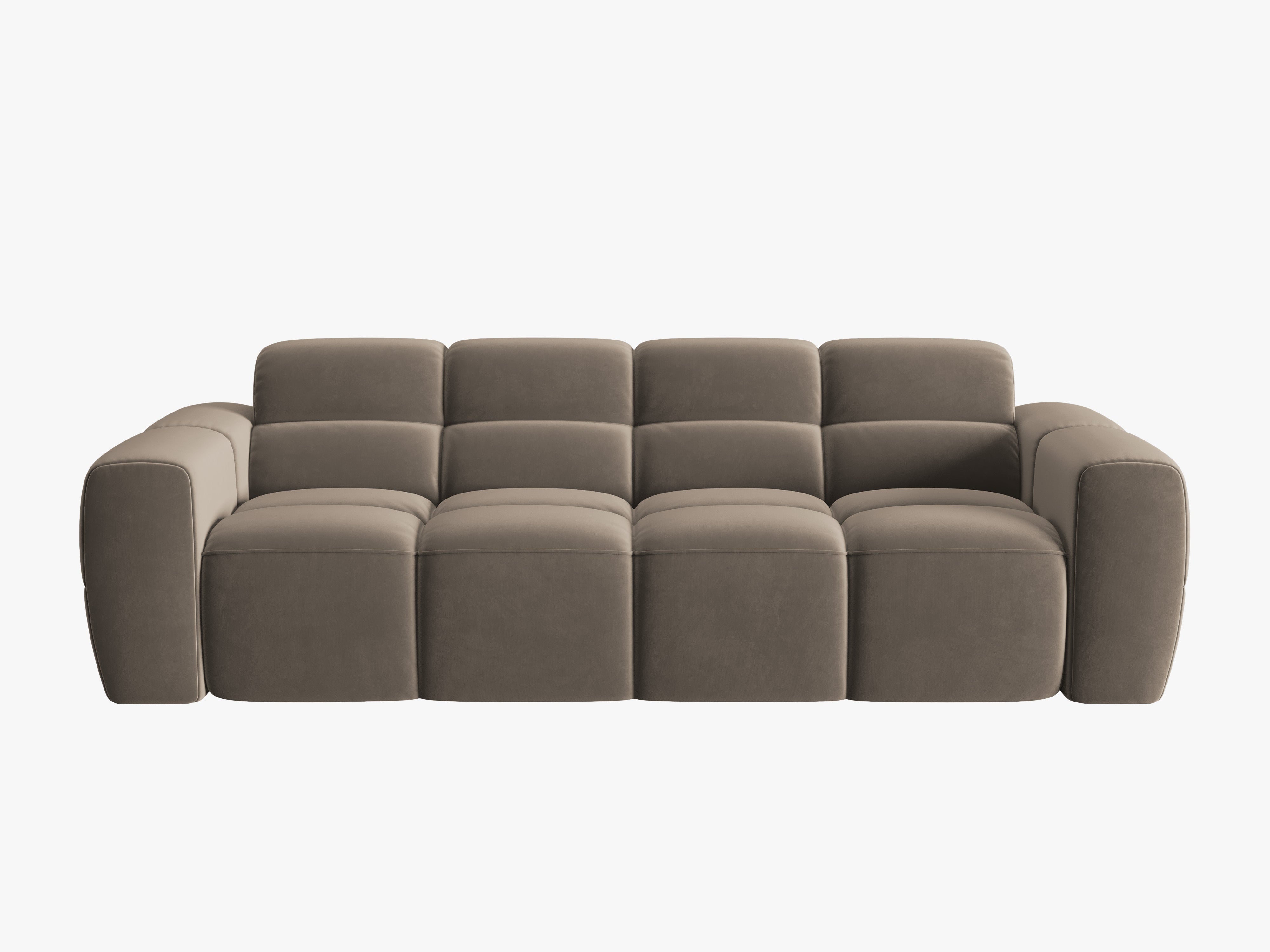 Sofa aksamitna 4-osobowa LISA jasnobrązowy