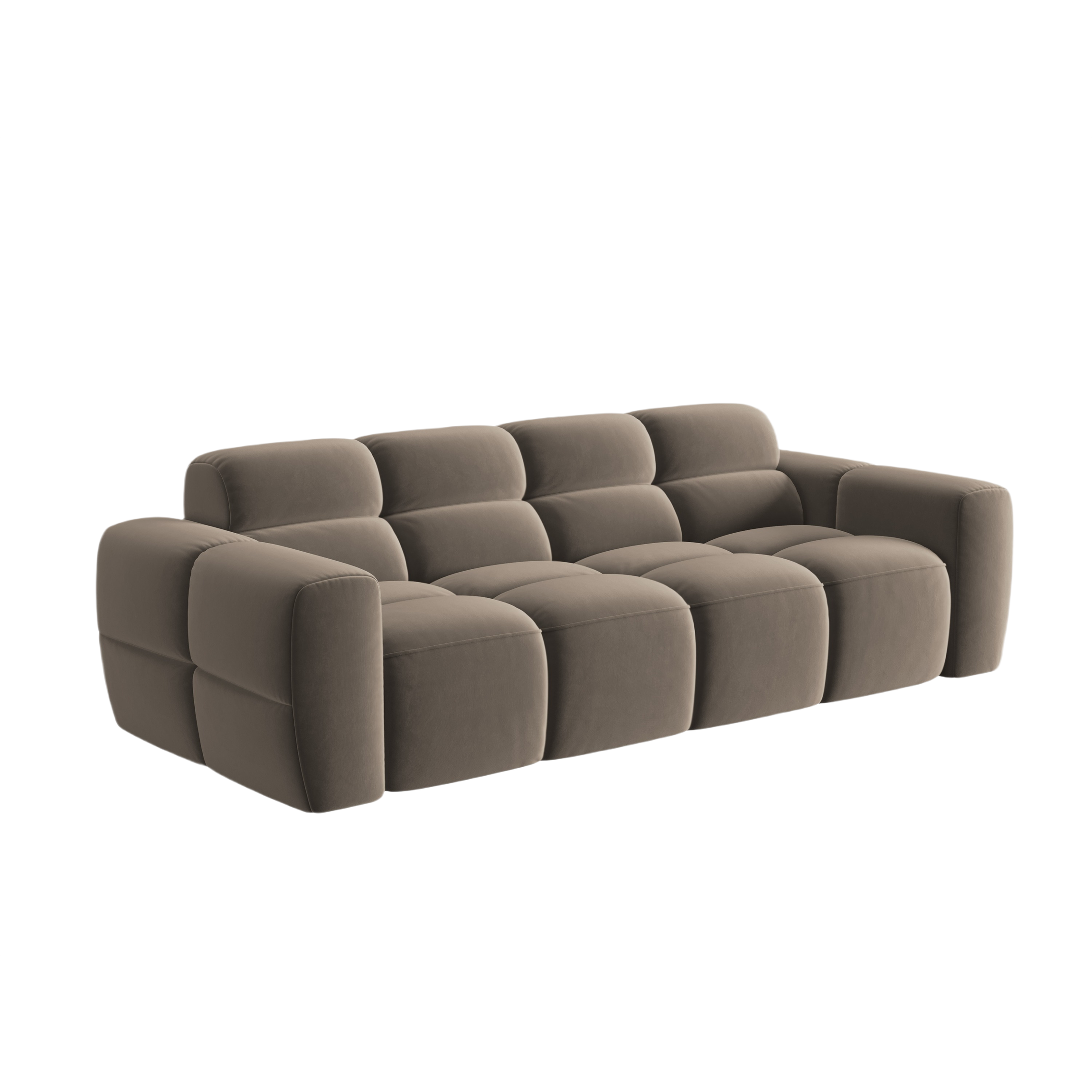 Sofa aksamitna 4-osobowa LISA jasnobrązowy