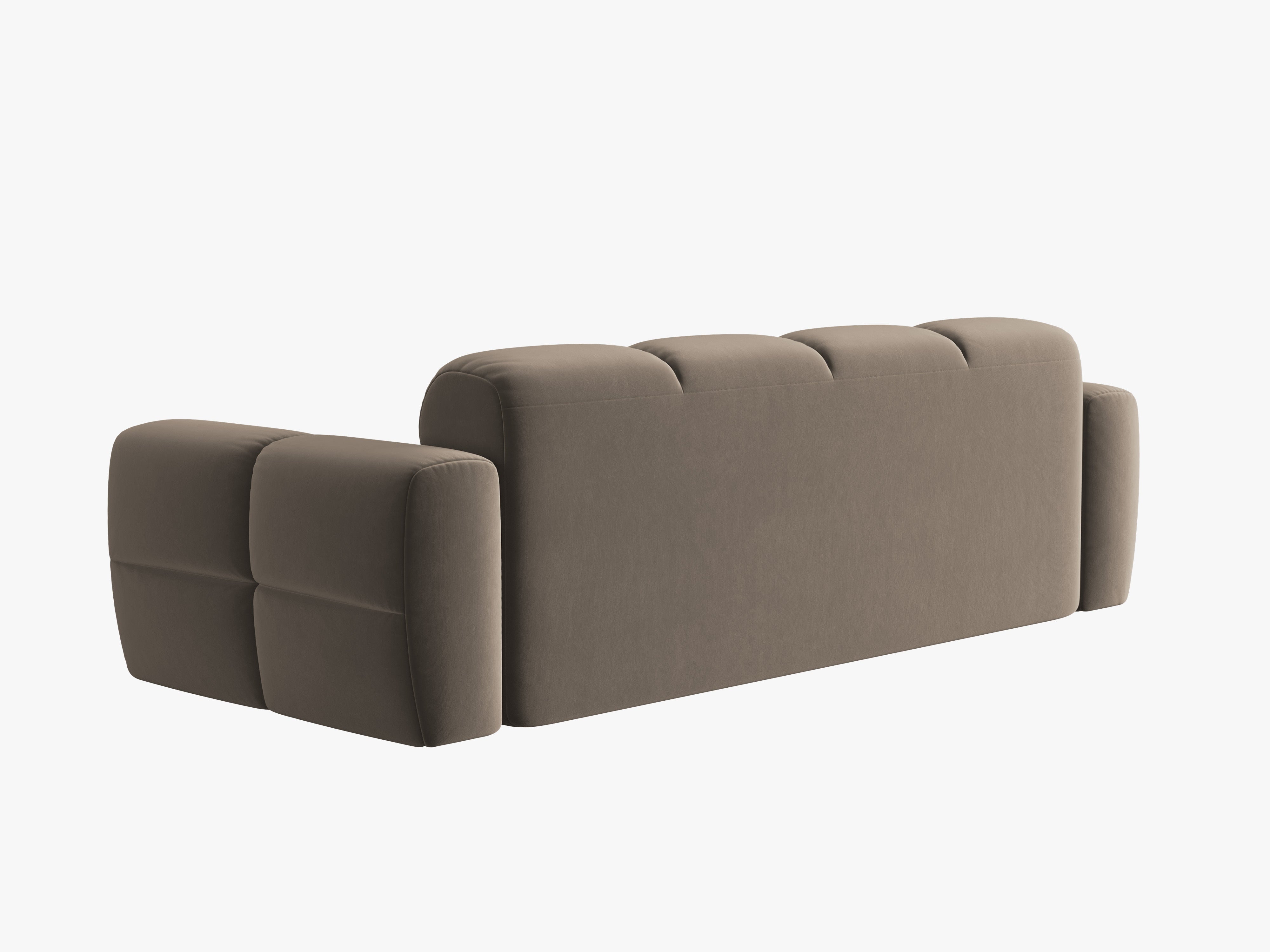 Sofa aksamitna 4-osobowa LISA jasnobrązowy