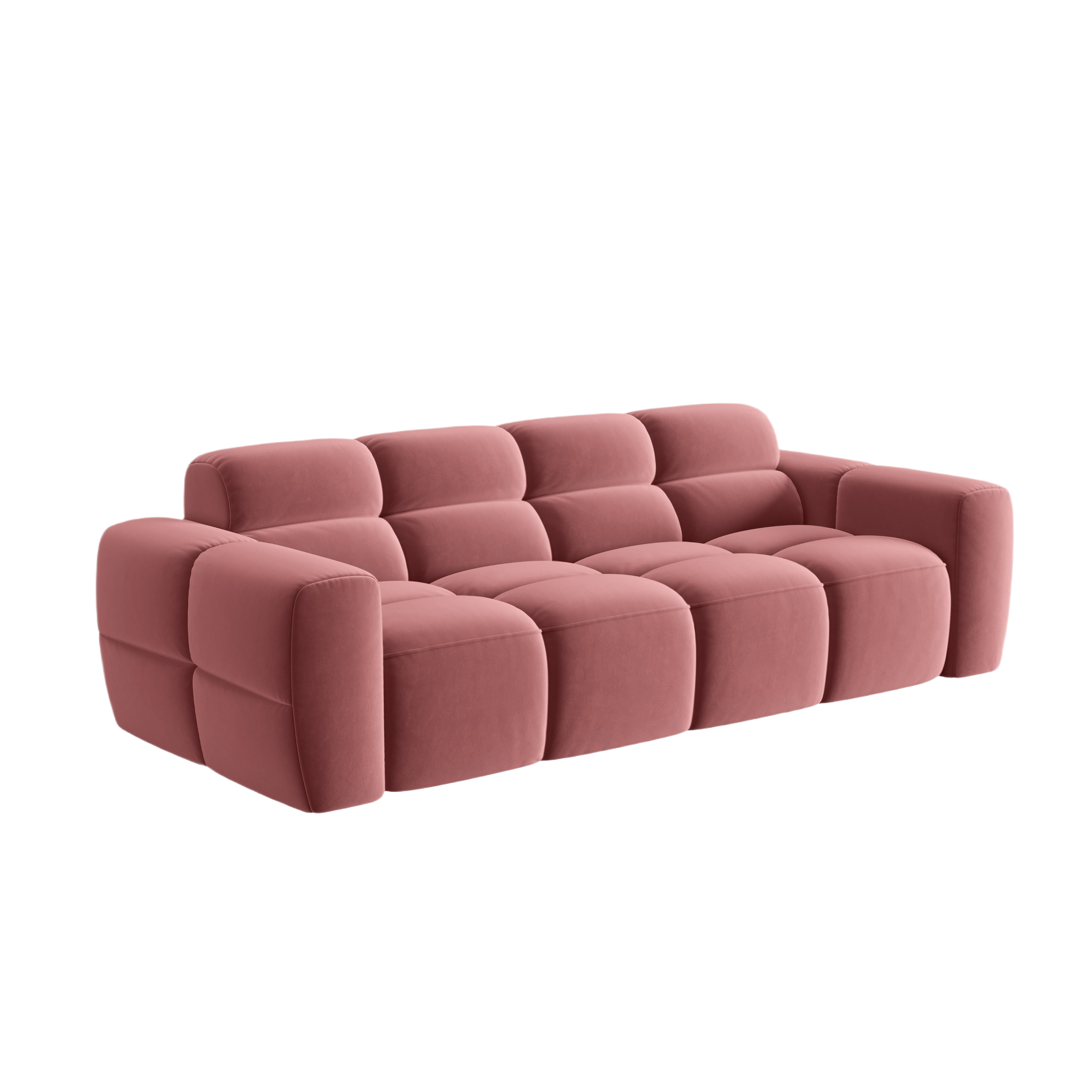 Sofa aksamitna 4-osobowa LISA różowy