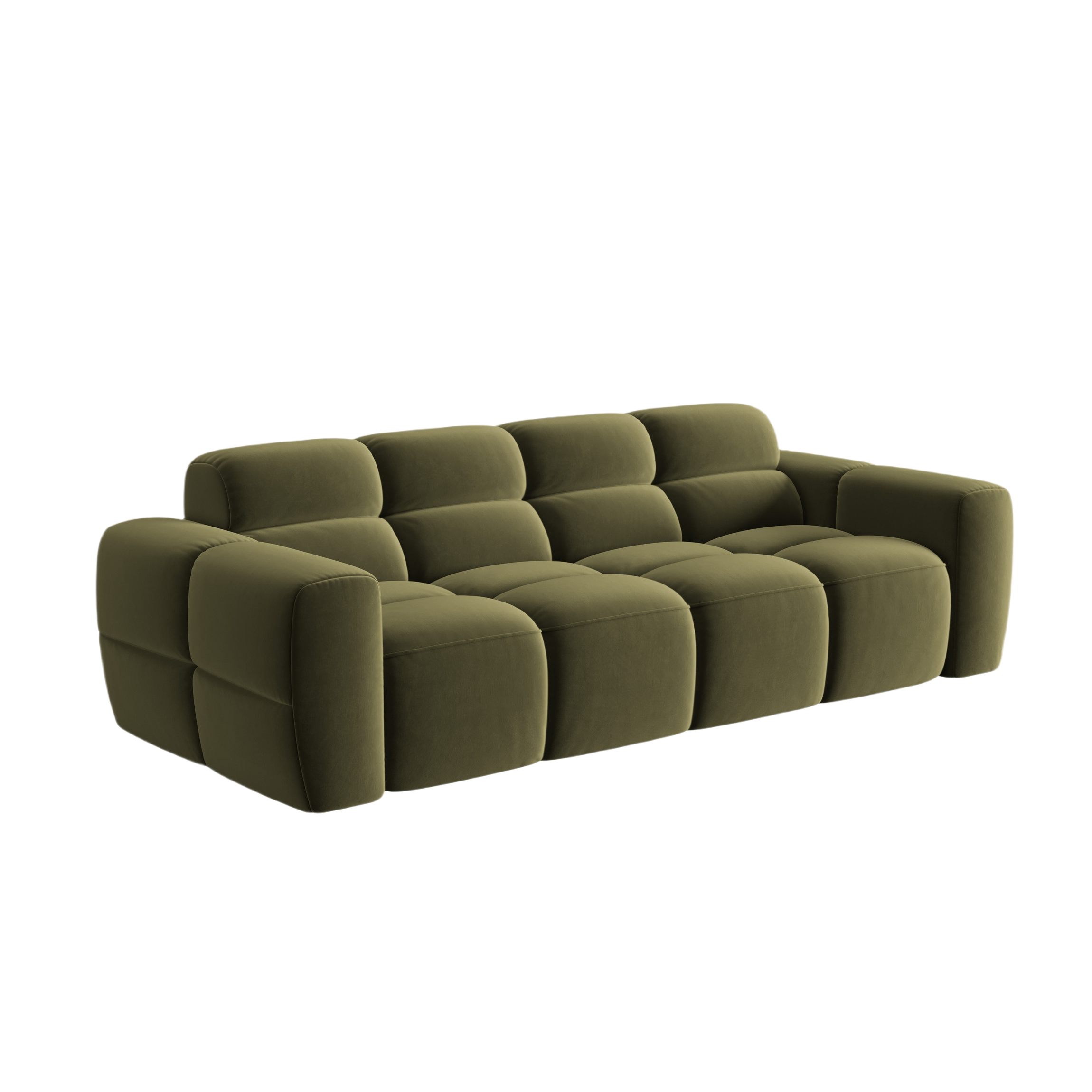 Sofa aksamitna 4-osobowa LISA jasnozielony