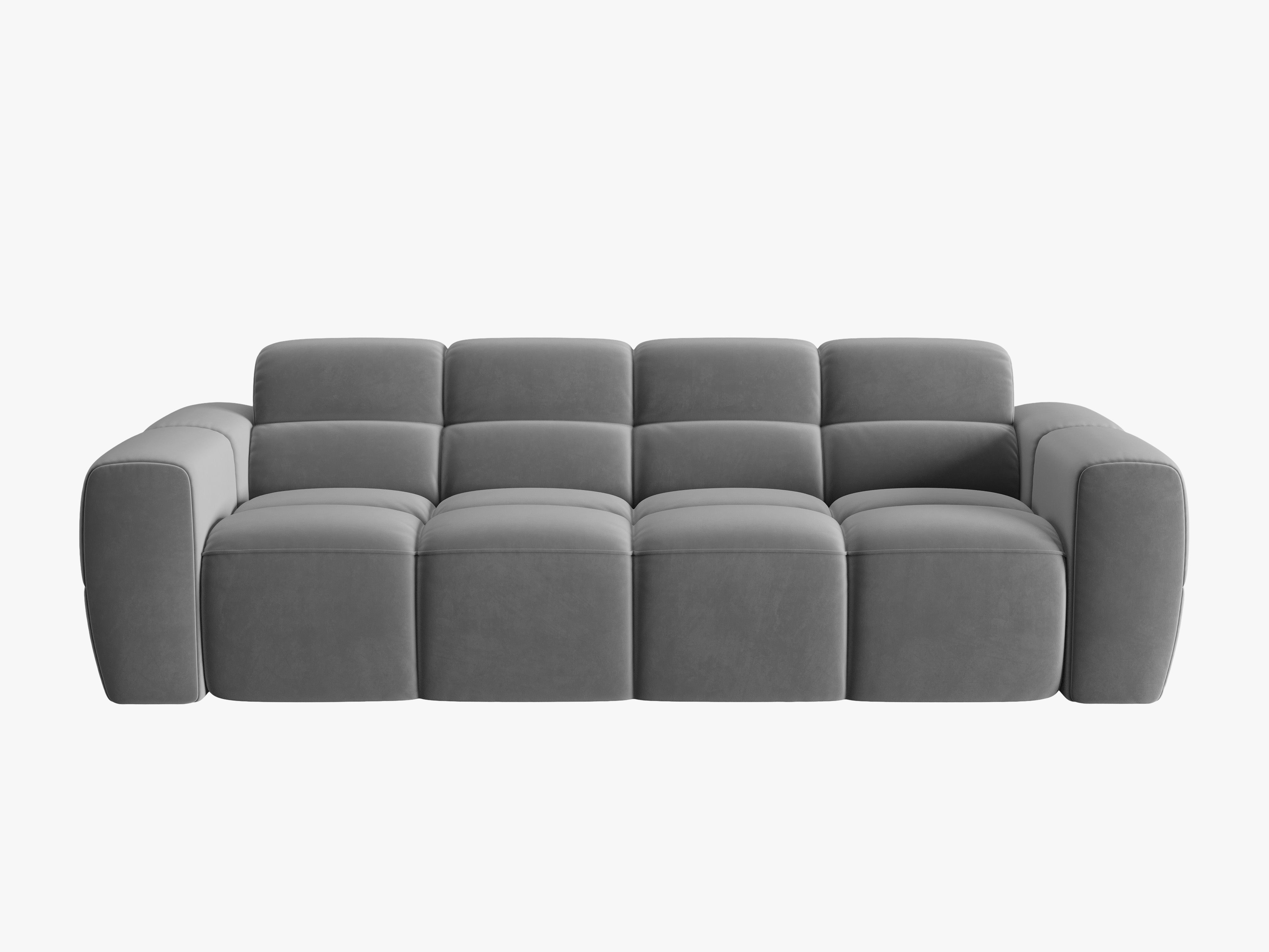 Sofa aksamitna 4-osobowa LISA jasnoszary