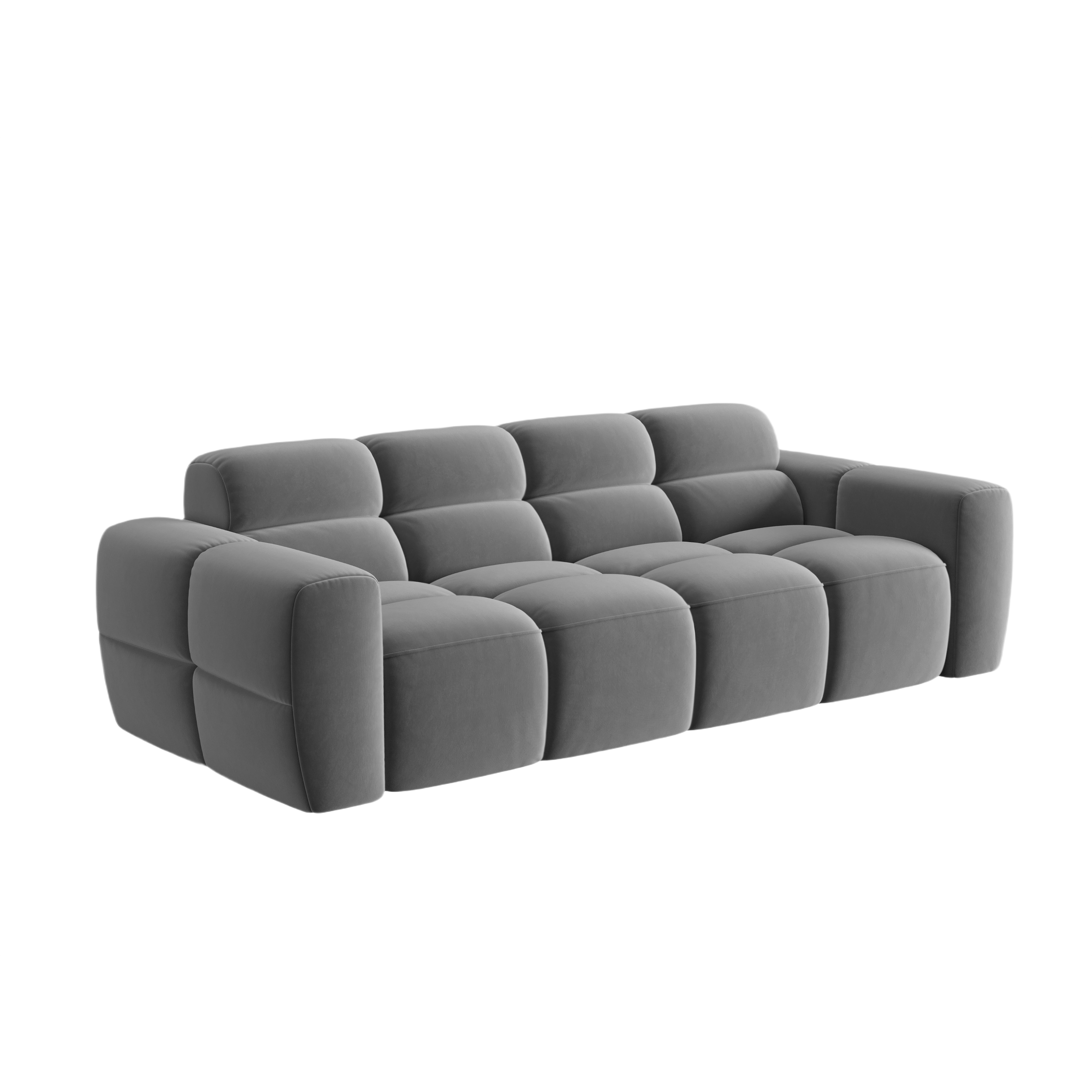 Sofa aksamitna 4-osobowa LISA jasnoszary