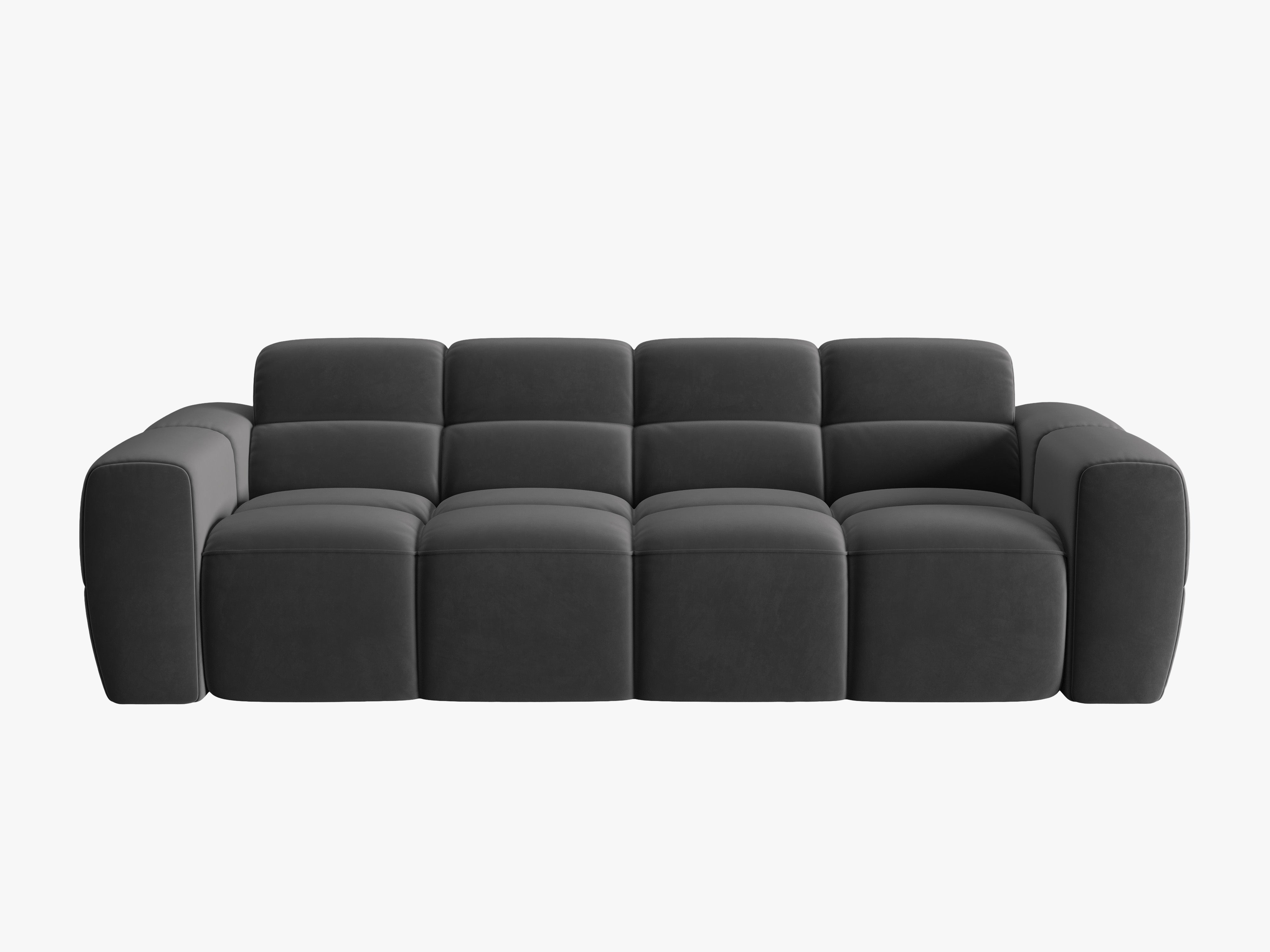 Sofa aksamitna 4-osobowa LISA ciemnoszary